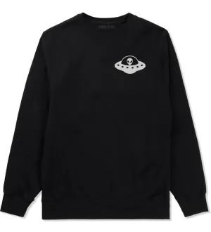 Alien Spaceship Chest Mens Crewneck Sweatshirt