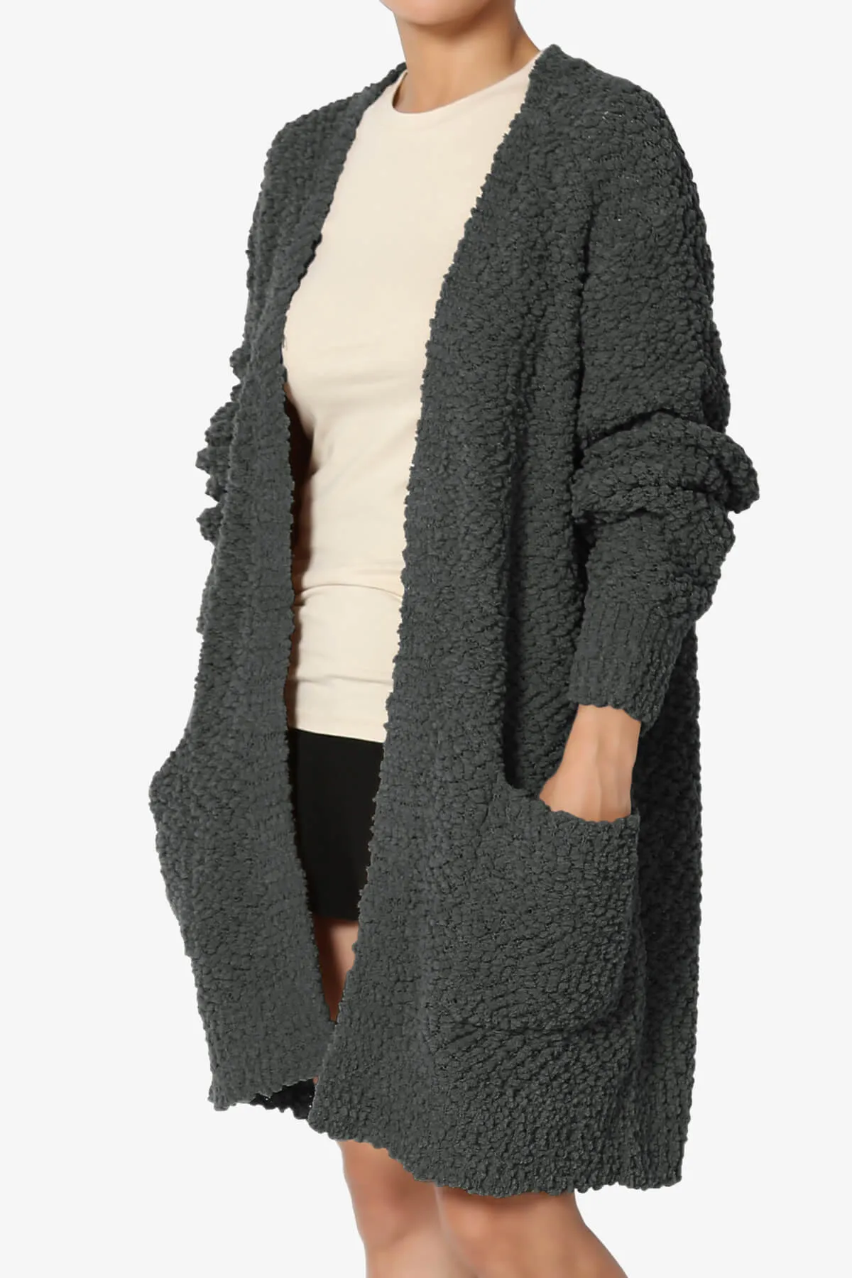 Barry Soft Popcorn Knit Sweater Cardigan PLUS