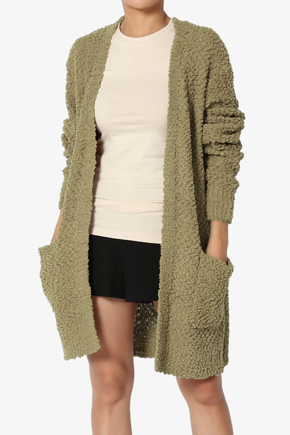 Barry Soft Popcorn Knit Sweater Cardigan PLUS