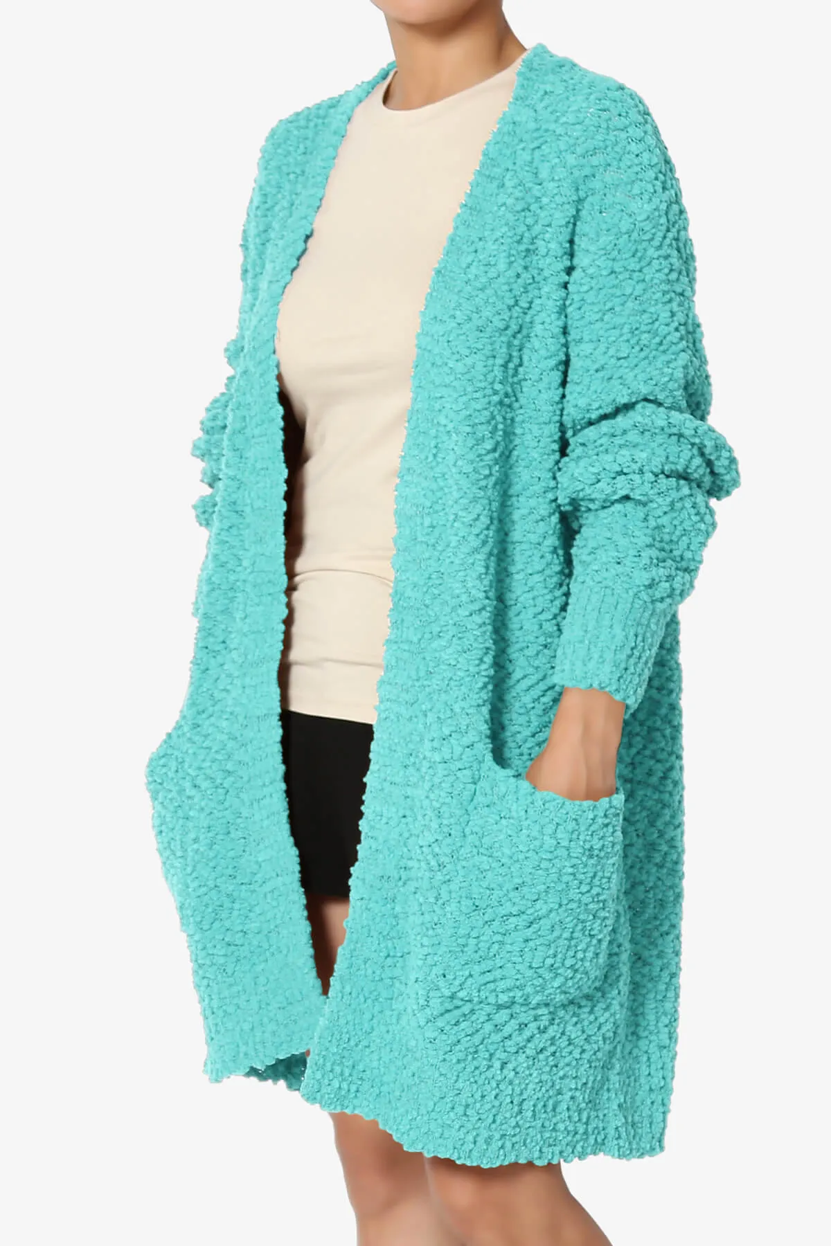 Barry Soft Popcorn Knit Sweater Cardigan PLUS