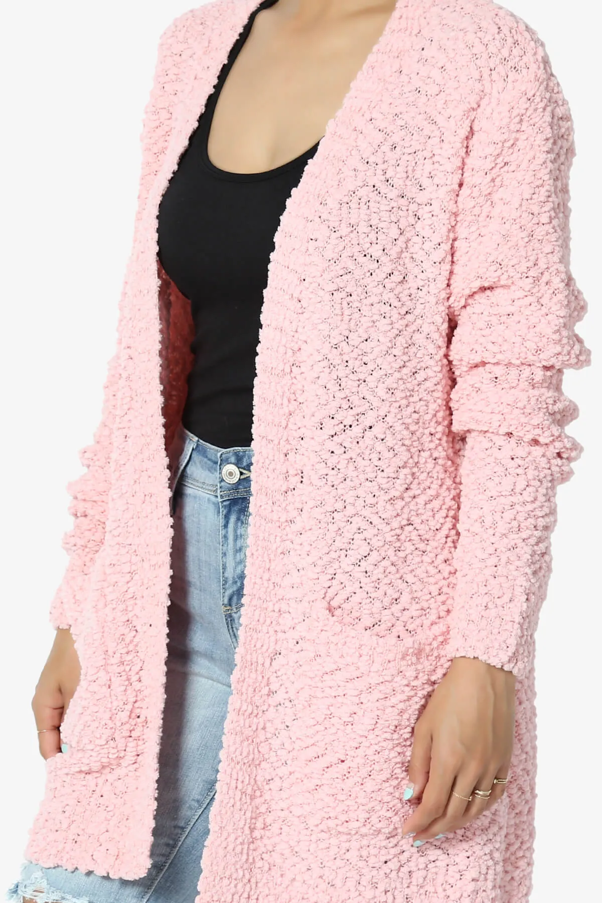 Barry Soft Popcorn Knit Sweater Cardigan PLUS