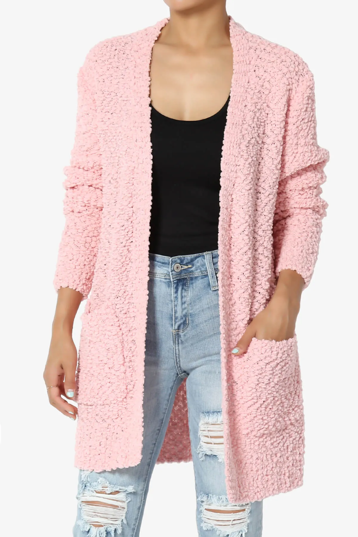 Barry Soft Popcorn Knit Sweater Cardigan PLUS