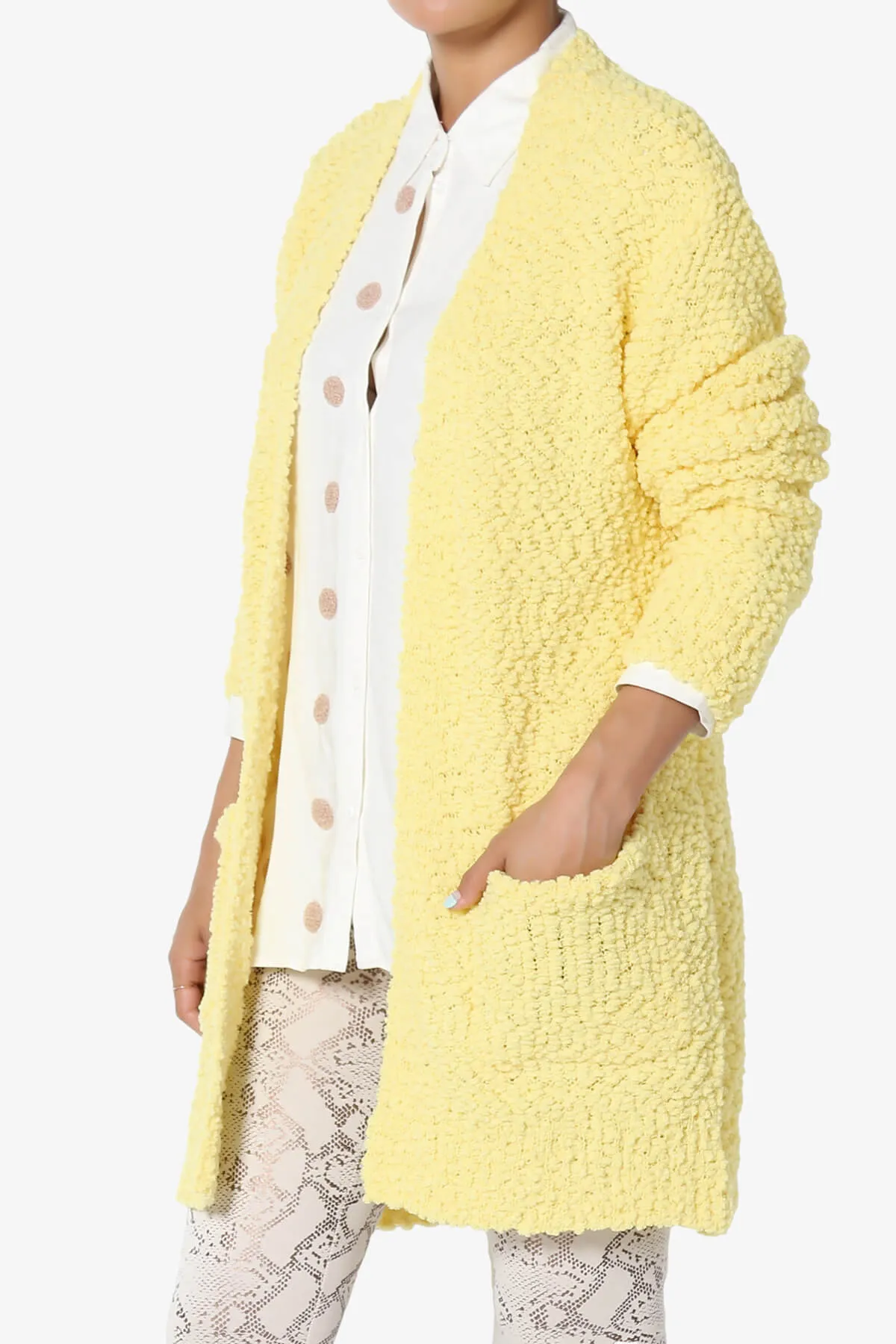 Barry Soft Popcorn Knit Sweater Cardigan PLUS