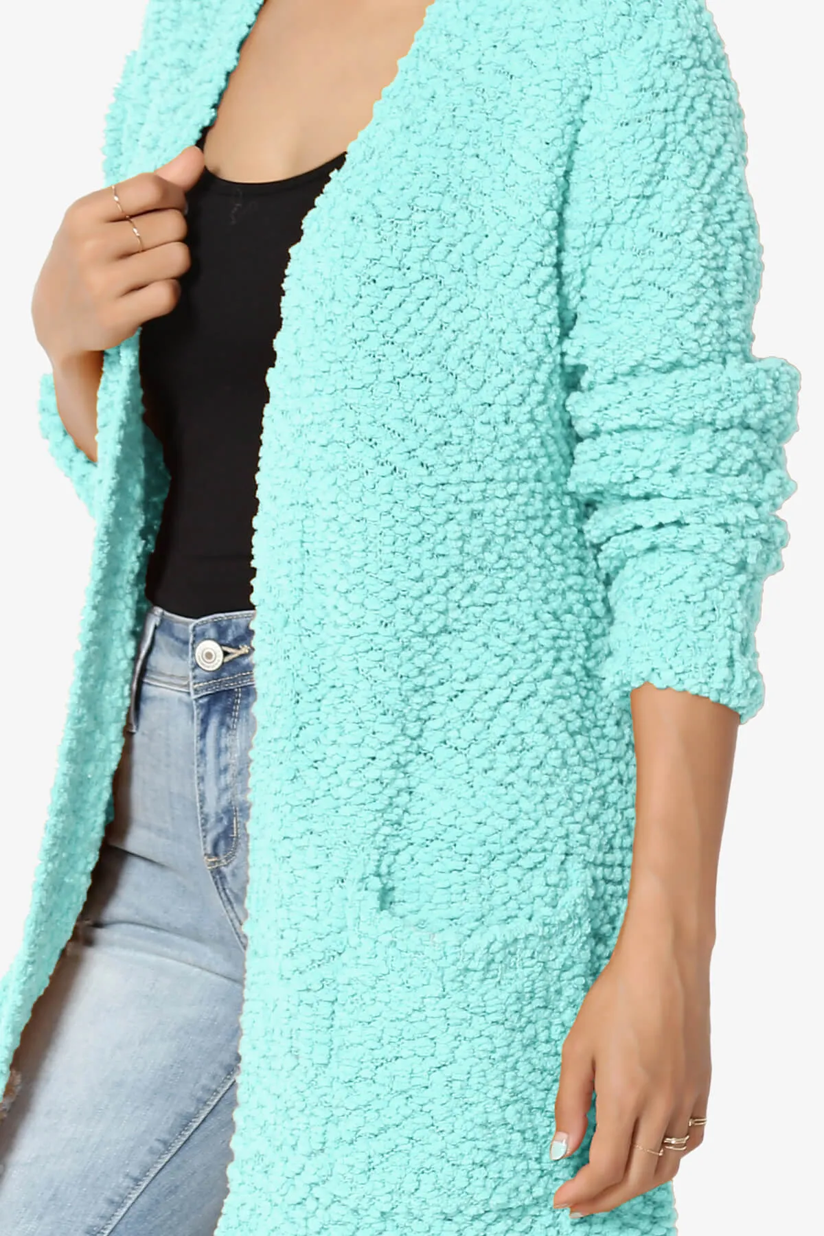 Barry Soft Popcorn Knit Sweater Cardigan PLUS