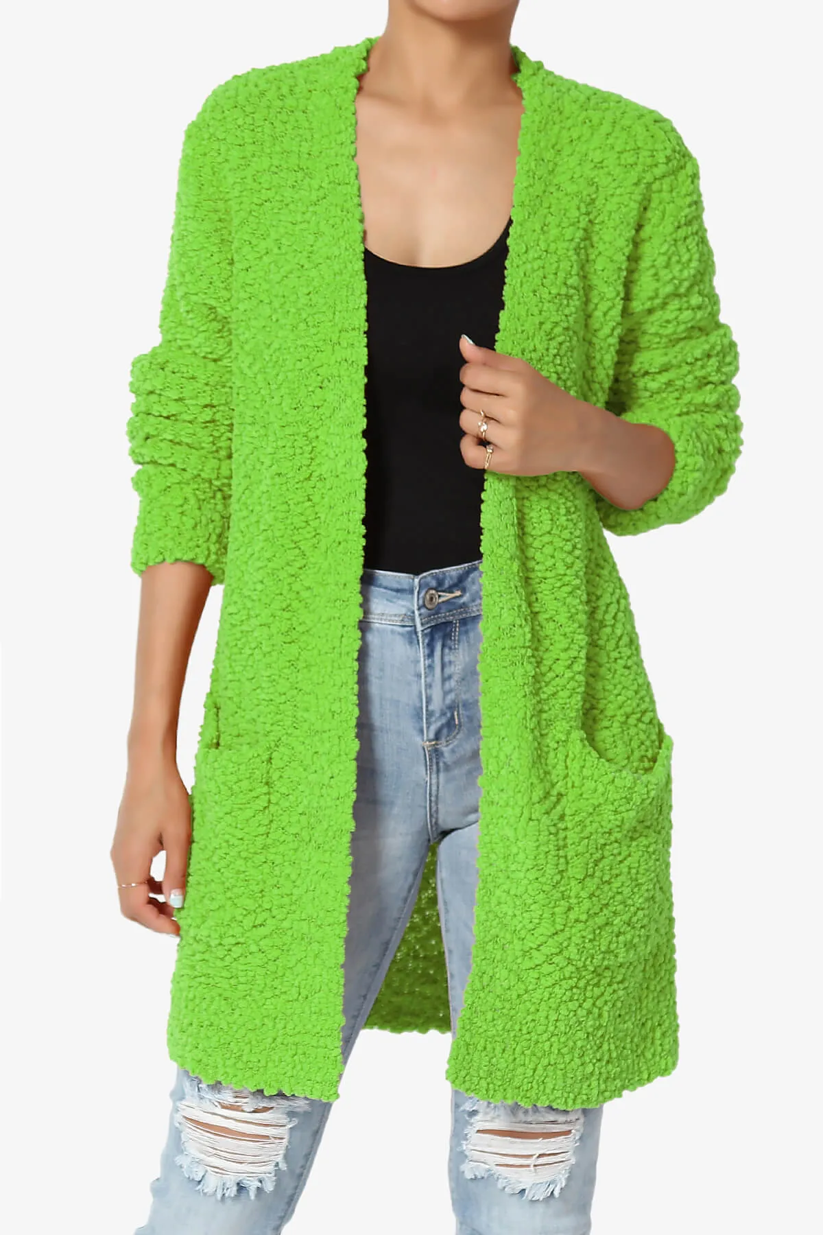 Barry Soft Popcorn Knit Sweater Cardigan PLUS