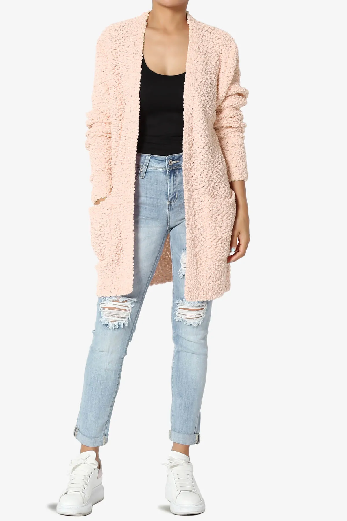 Barry Soft Popcorn Knit Sweater Cardigan PLUS