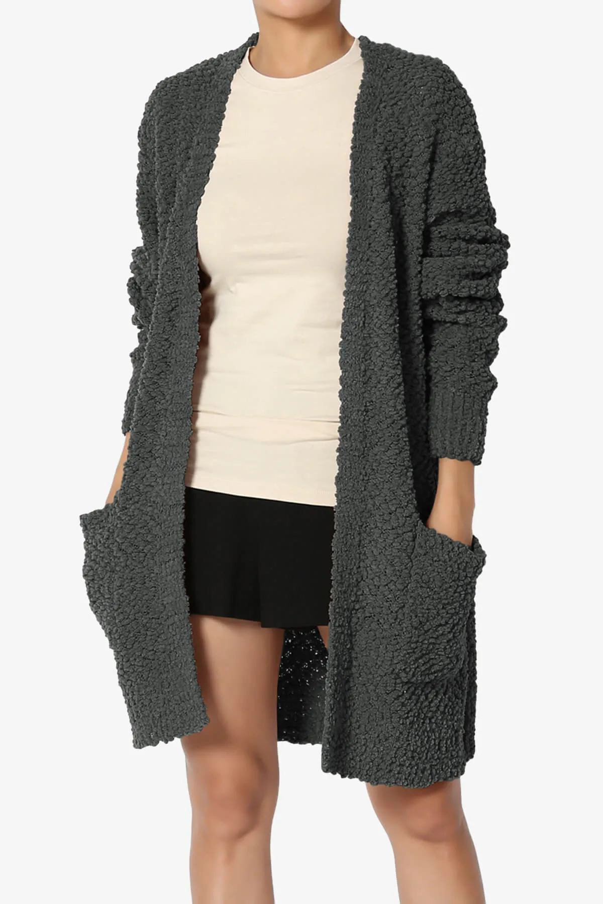 Barry Soft Popcorn Knit Sweater Cardigan PLUS