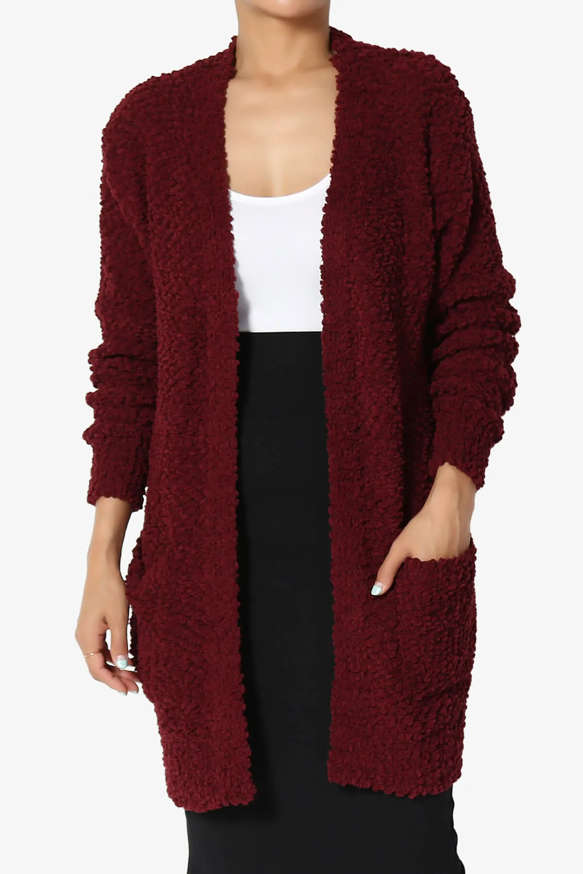 Barry Soft Popcorn Knit Sweater Cardigan PLUS