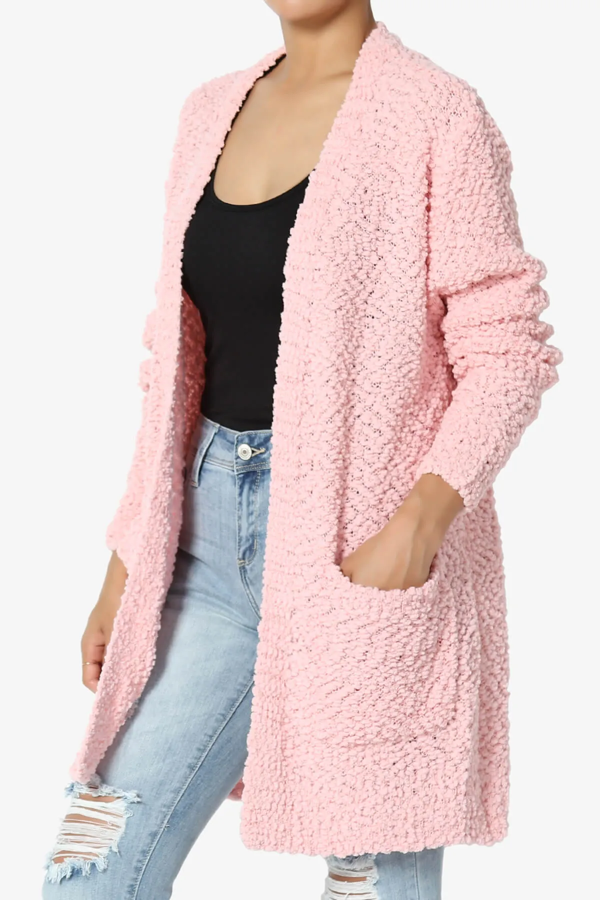 Barry Soft Popcorn Knit Sweater Cardigan PLUS