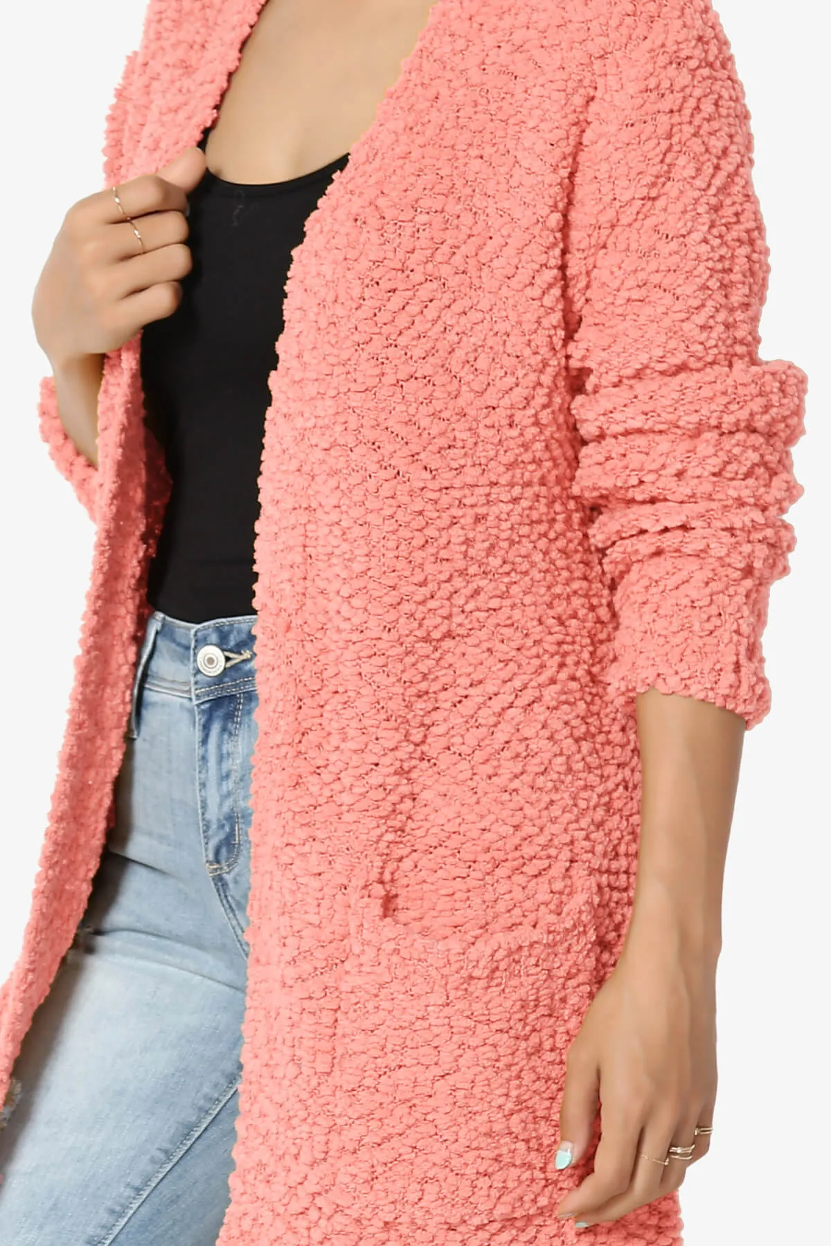 Barry Soft Popcorn Knit Sweater Cardigan PLUS