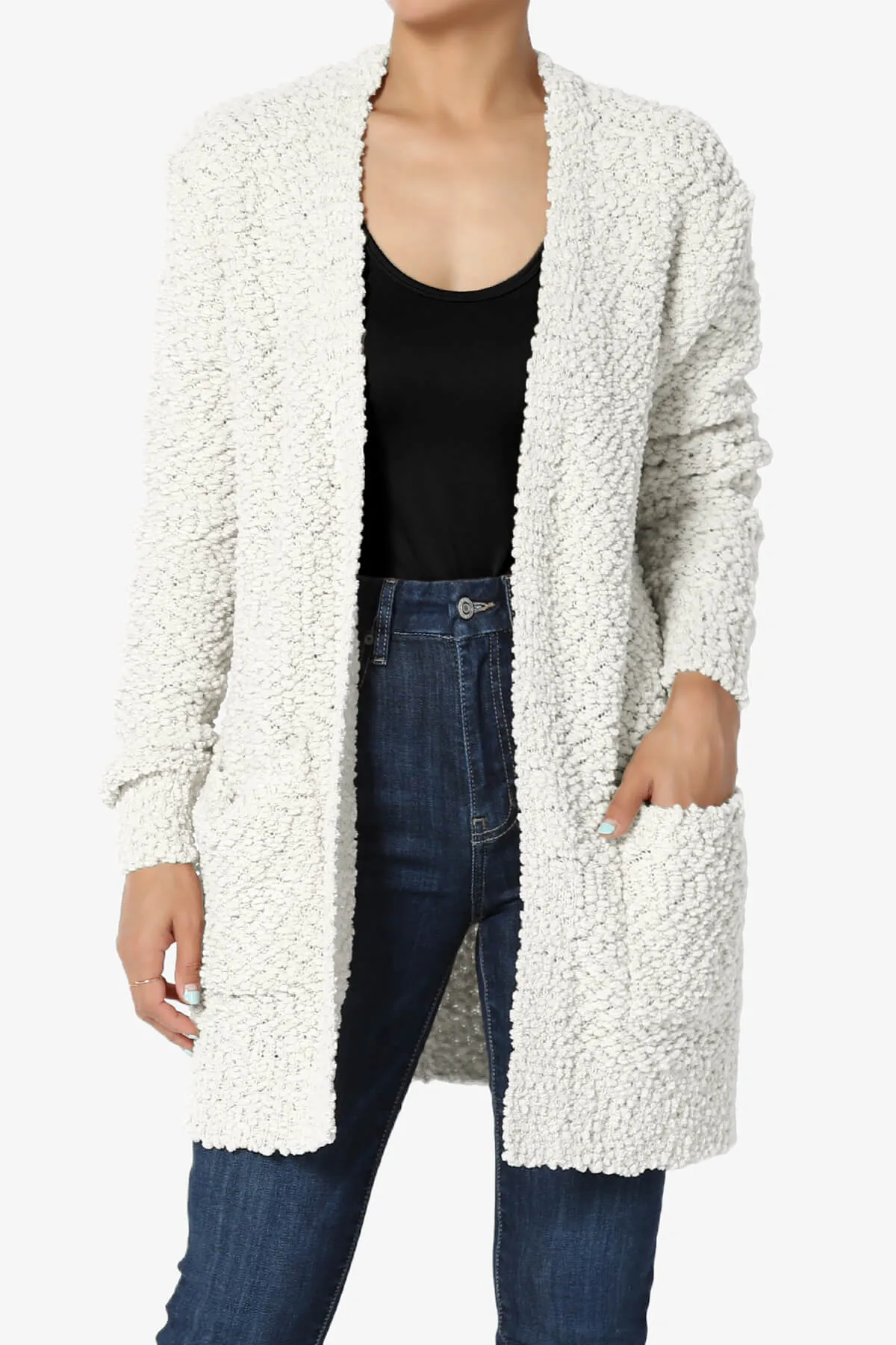 Barry Soft Popcorn Knit Sweater Cardigan PLUS