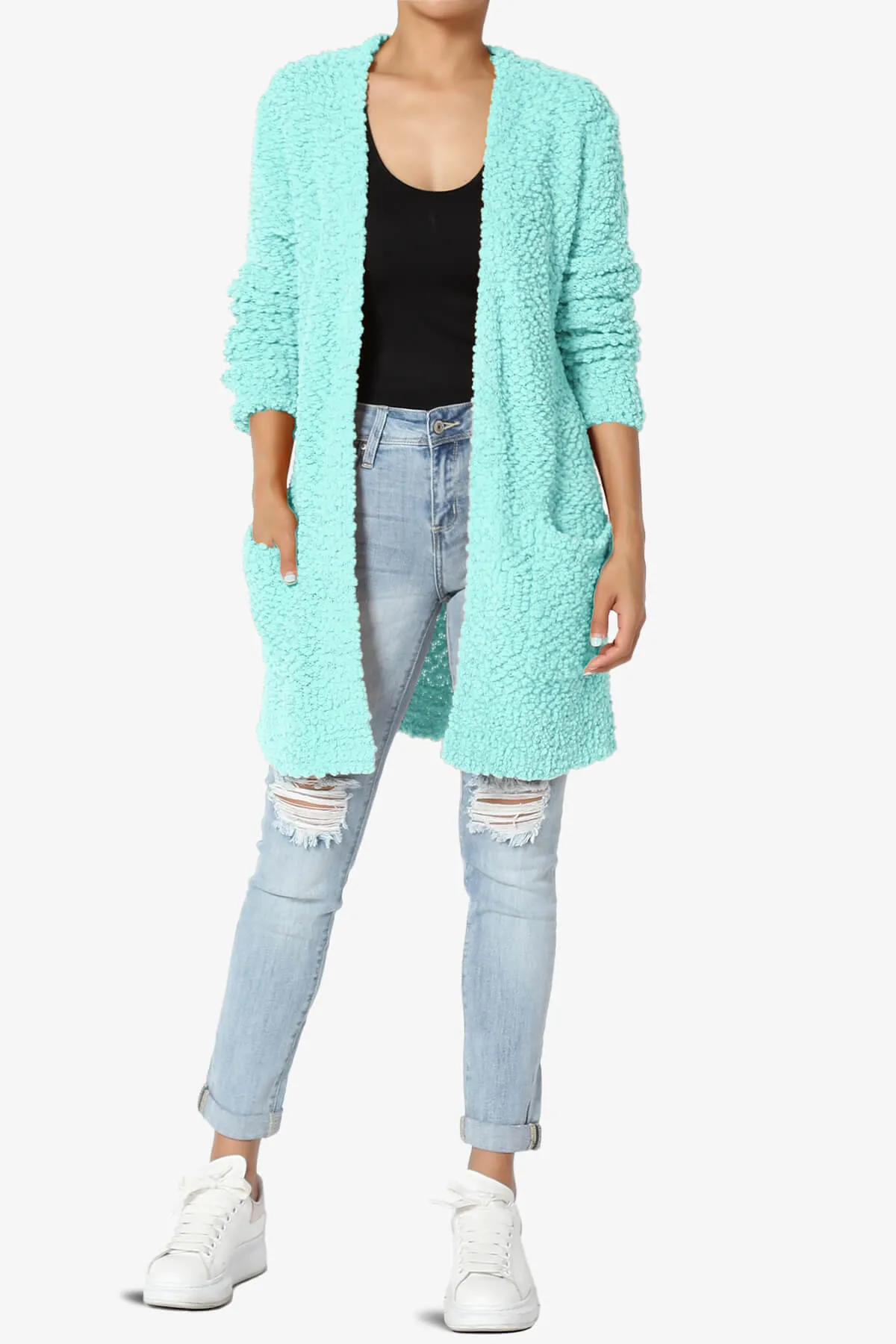 Barry Soft Popcorn Knit Sweater Cardigan PLUS