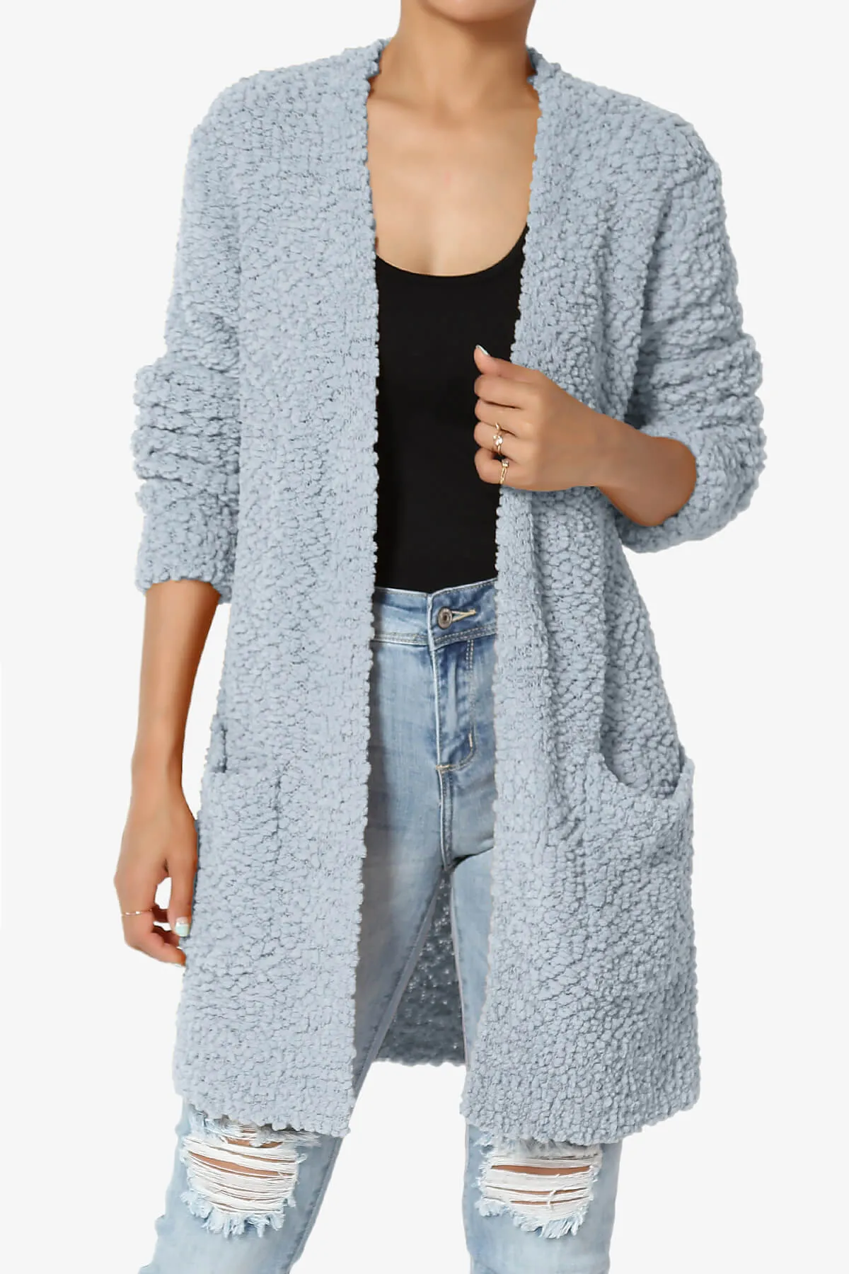 Barry Soft Popcorn Knit Sweater Cardigan PLUS