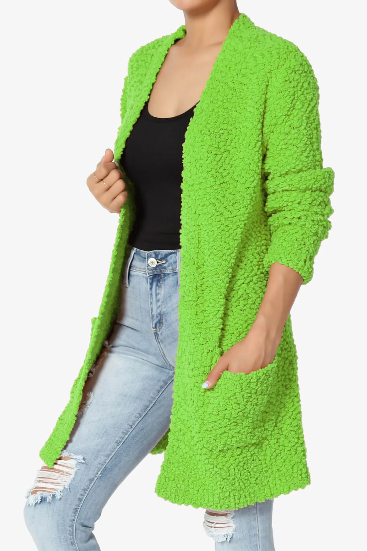 Barry Soft Popcorn Knit Sweater Cardigan PLUS