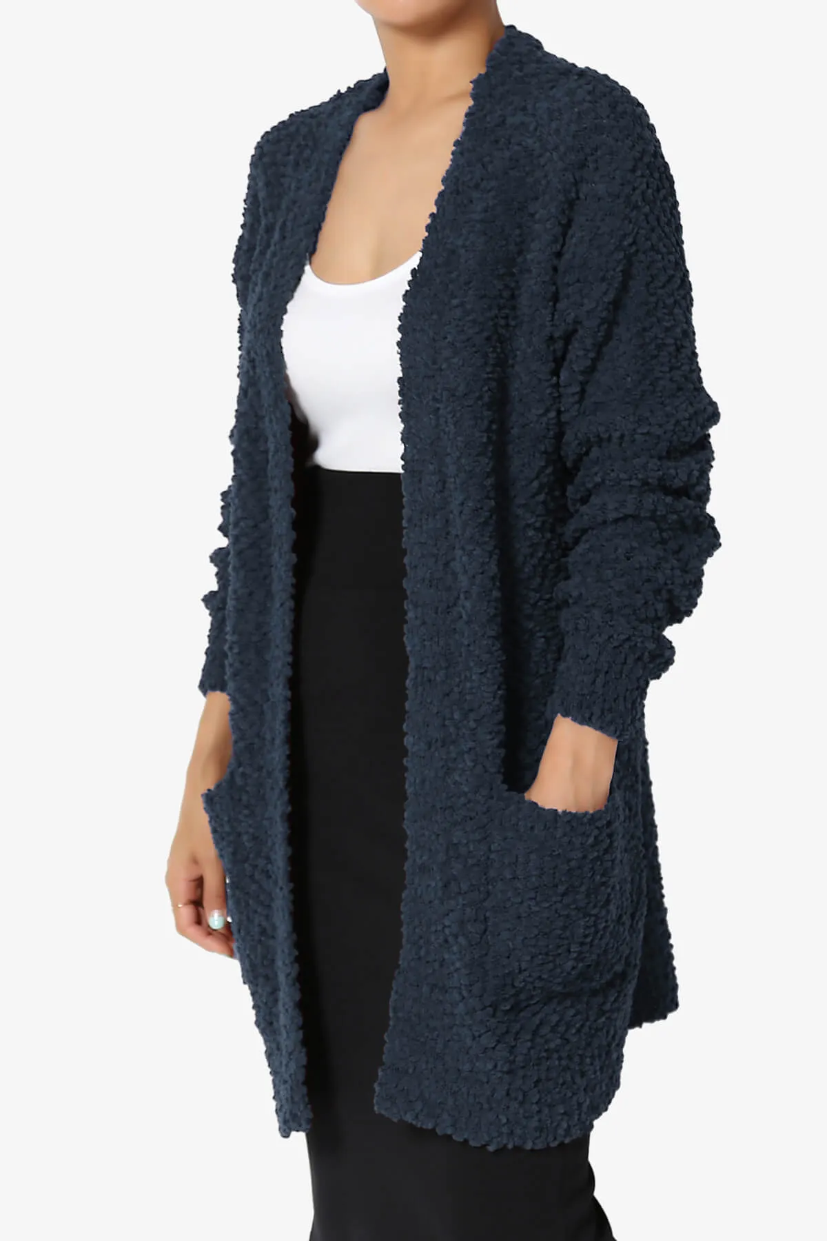 Barry Soft Popcorn Knit Sweater Cardigan PLUS