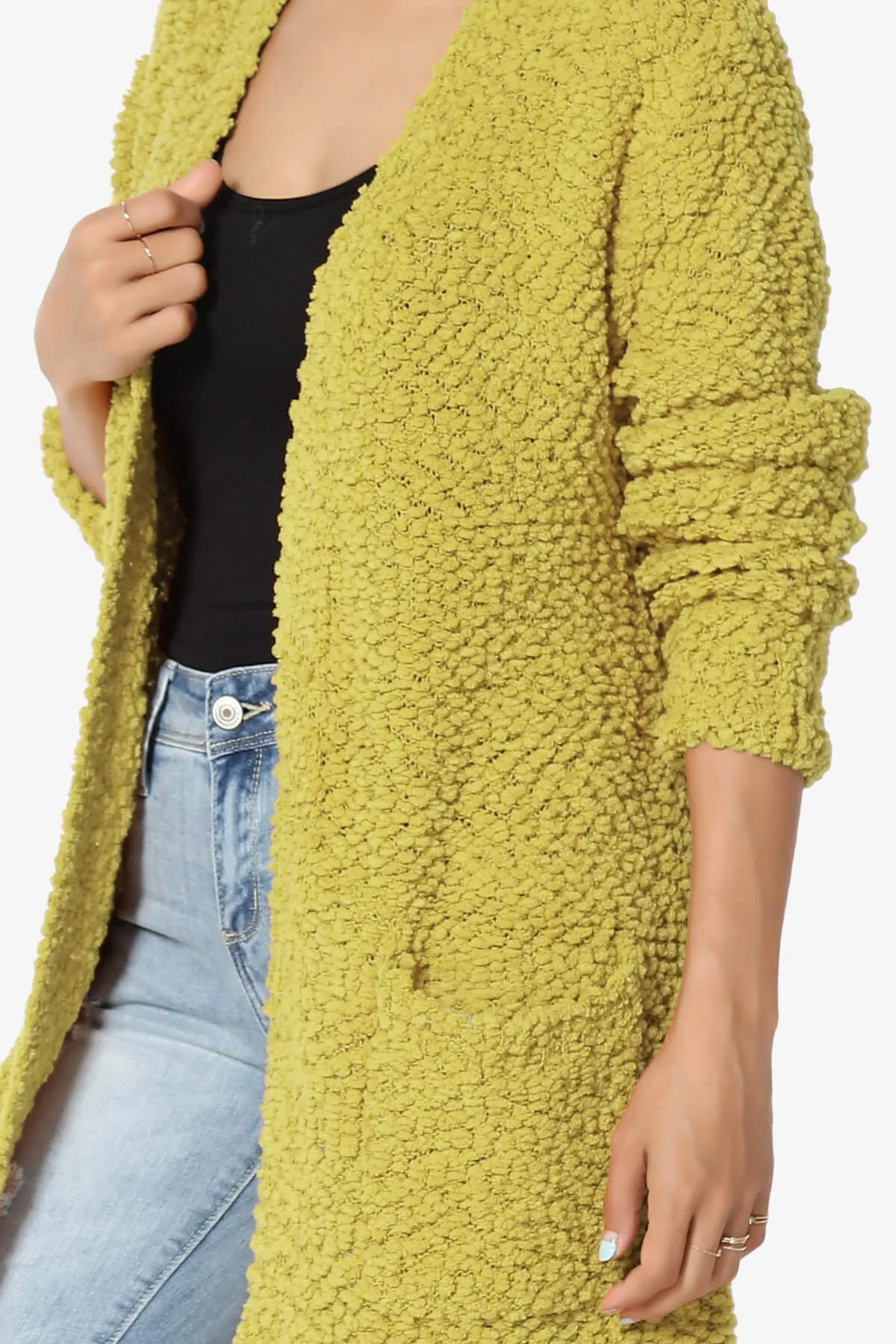 Barry Soft Popcorn Knit Sweater Cardigan PLUS