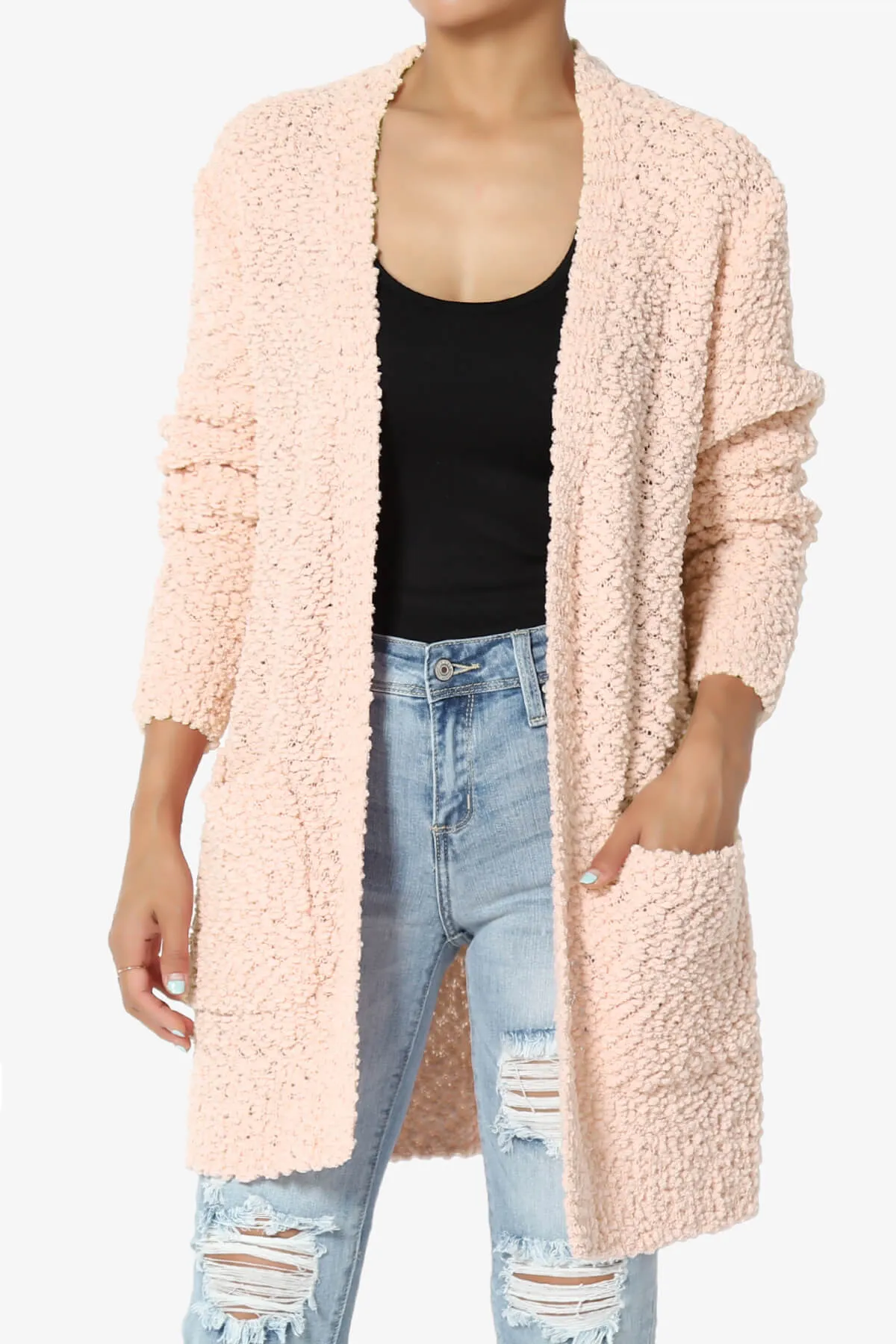 Barry Soft Popcorn Knit Sweater Cardigan PLUS