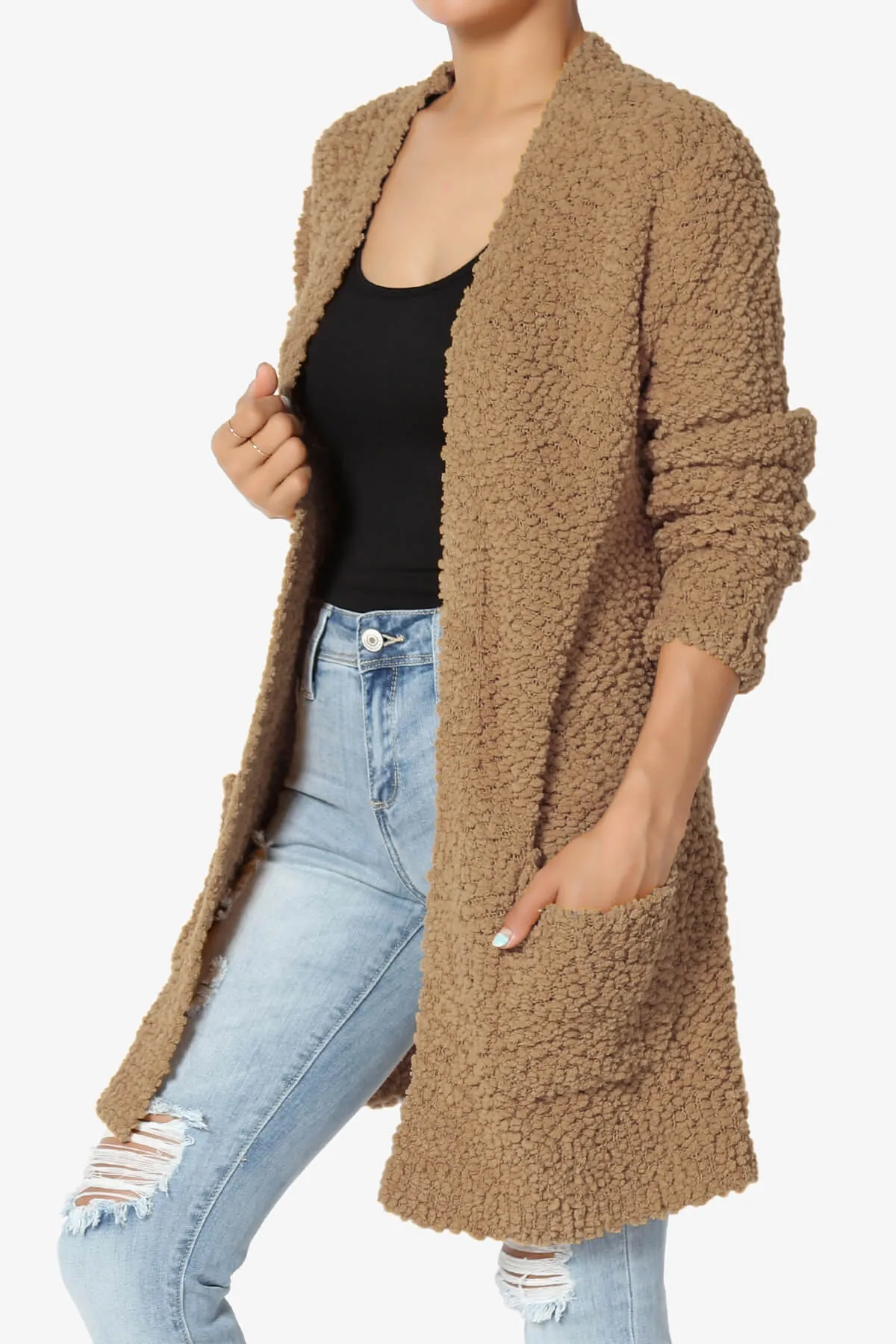 Barry Soft Popcorn Knit Sweater Cardigan PLUS