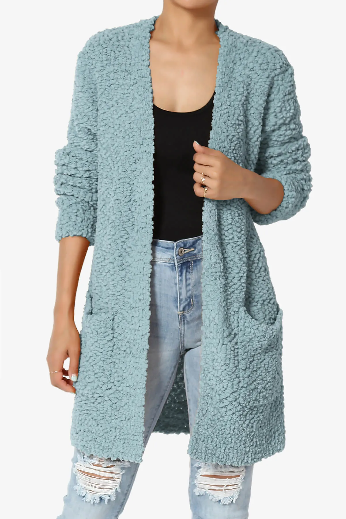 Barry Soft Popcorn Knit Sweater Cardigan PLUS