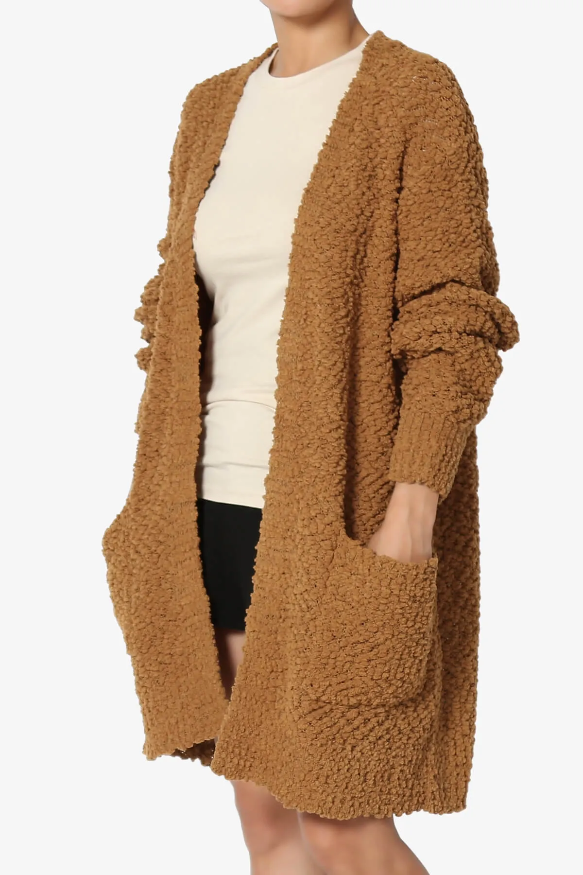 Barry Soft Popcorn Knit Sweater Cardigan PLUS