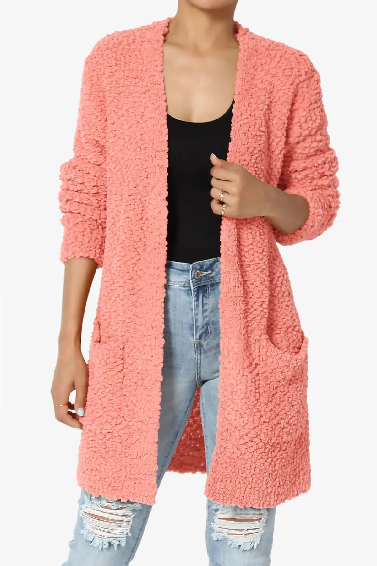 Barry Soft Popcorn Knit Sweater Cardigan PLUS