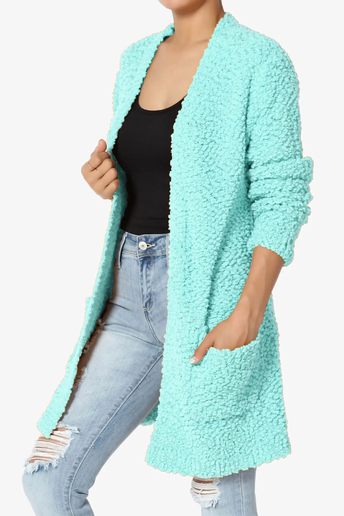 Barry Soft Popcorn Knit Sweater Cardigan PLUS