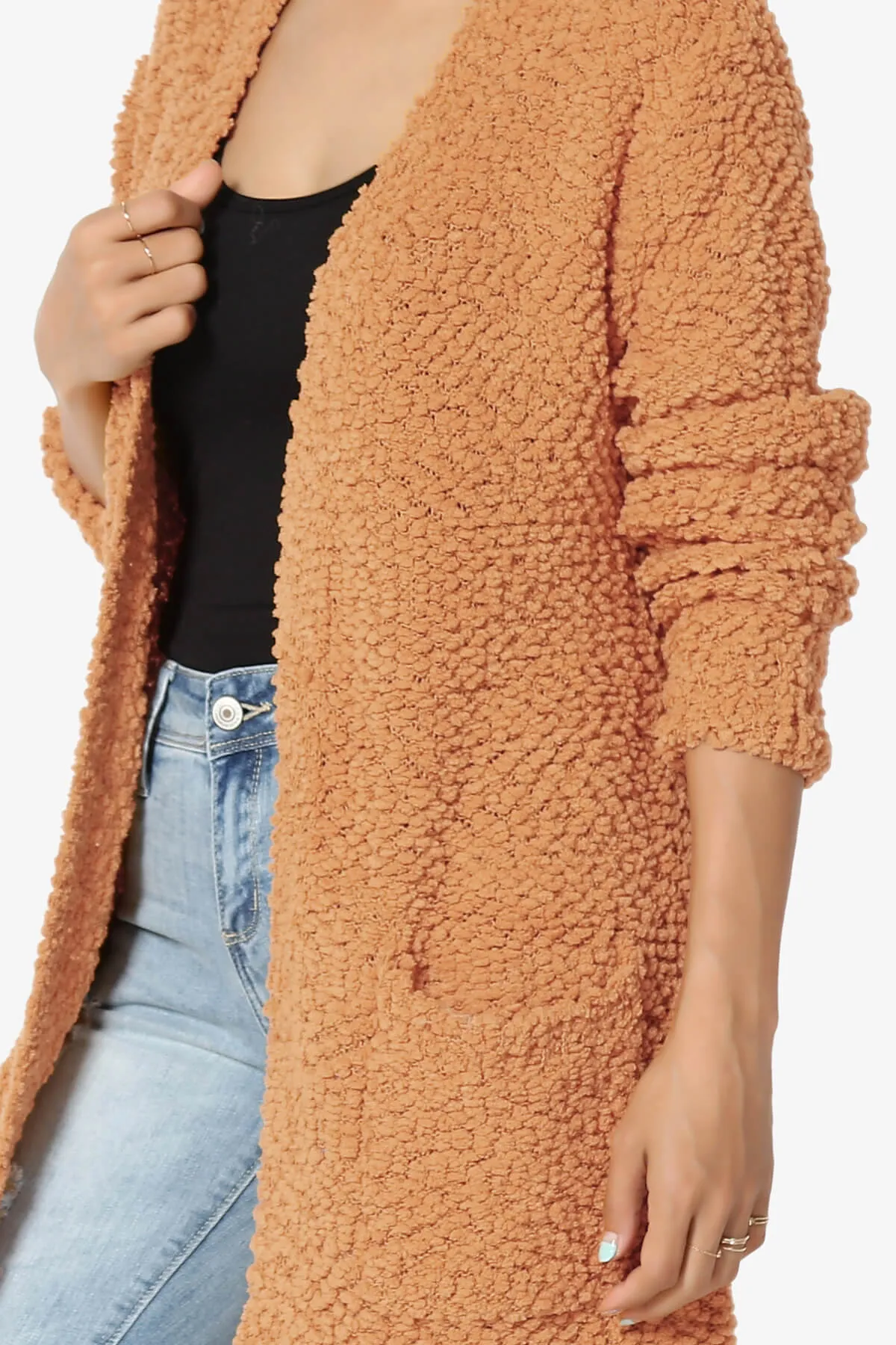 Barry Soft Popcorn Knit Sweater Cardigan PLUS