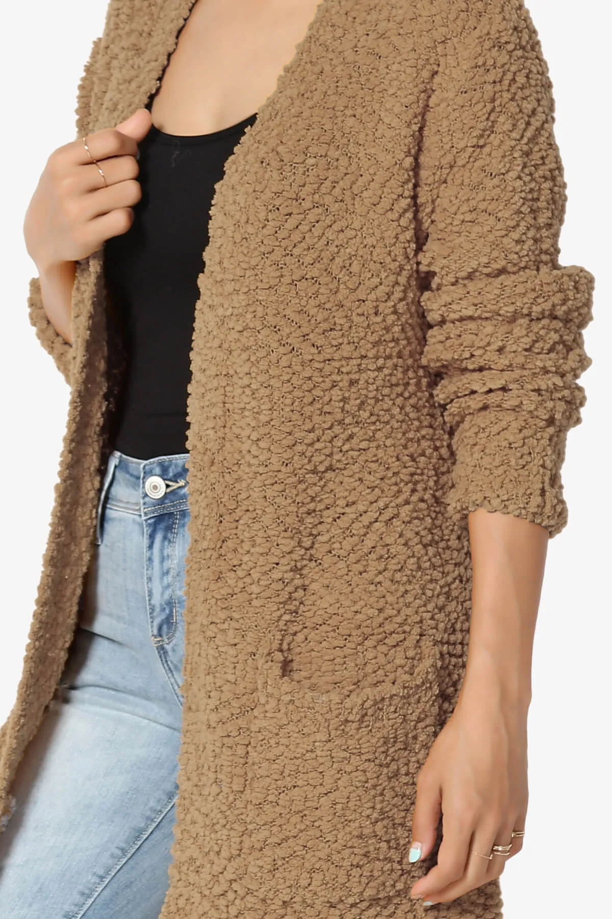 Barry Soft Popcorn Knit Sweater Cardigan PLUS