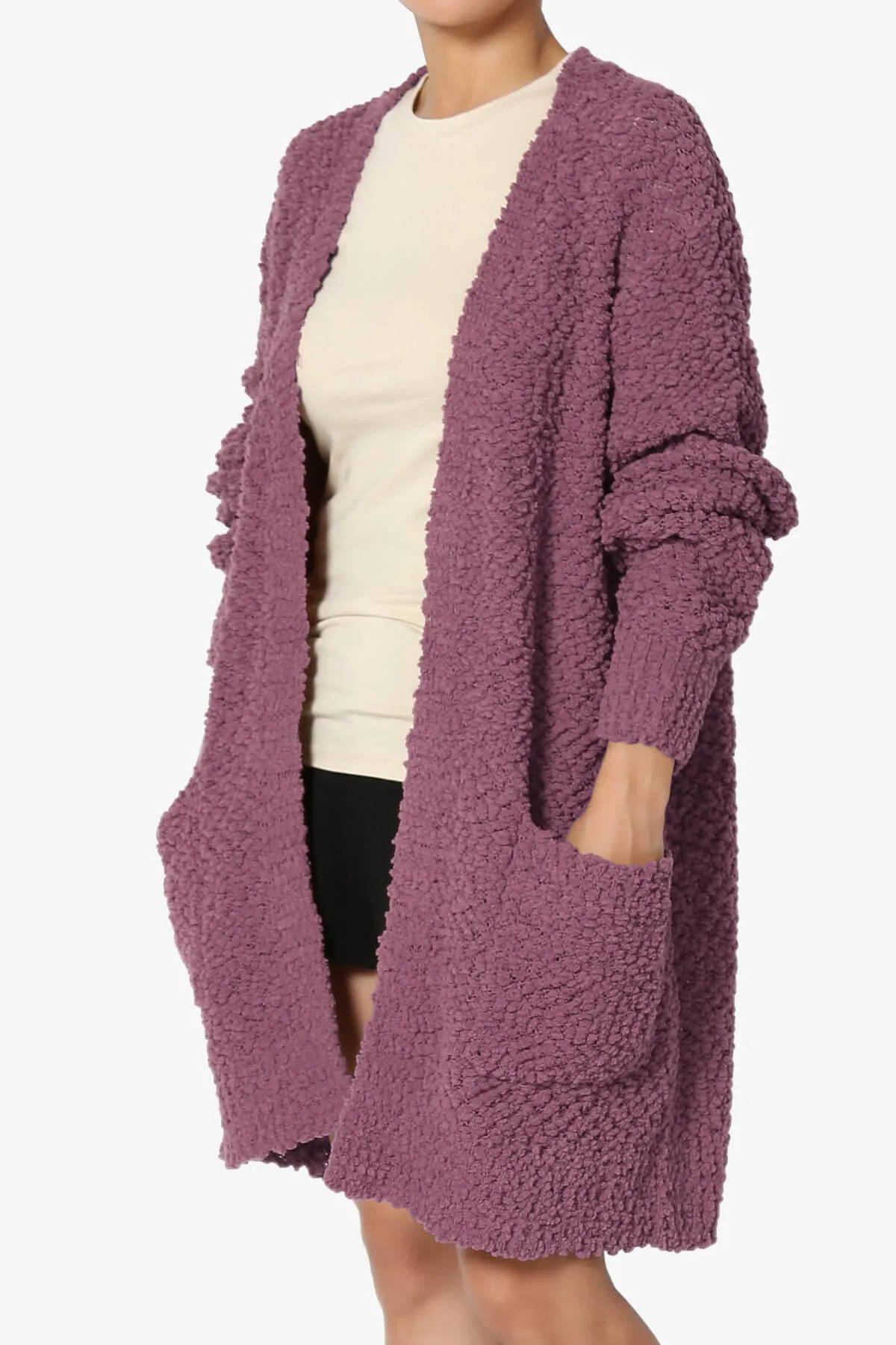 Barry Soft Popcorn Knit Sweater Cardigan PLUS