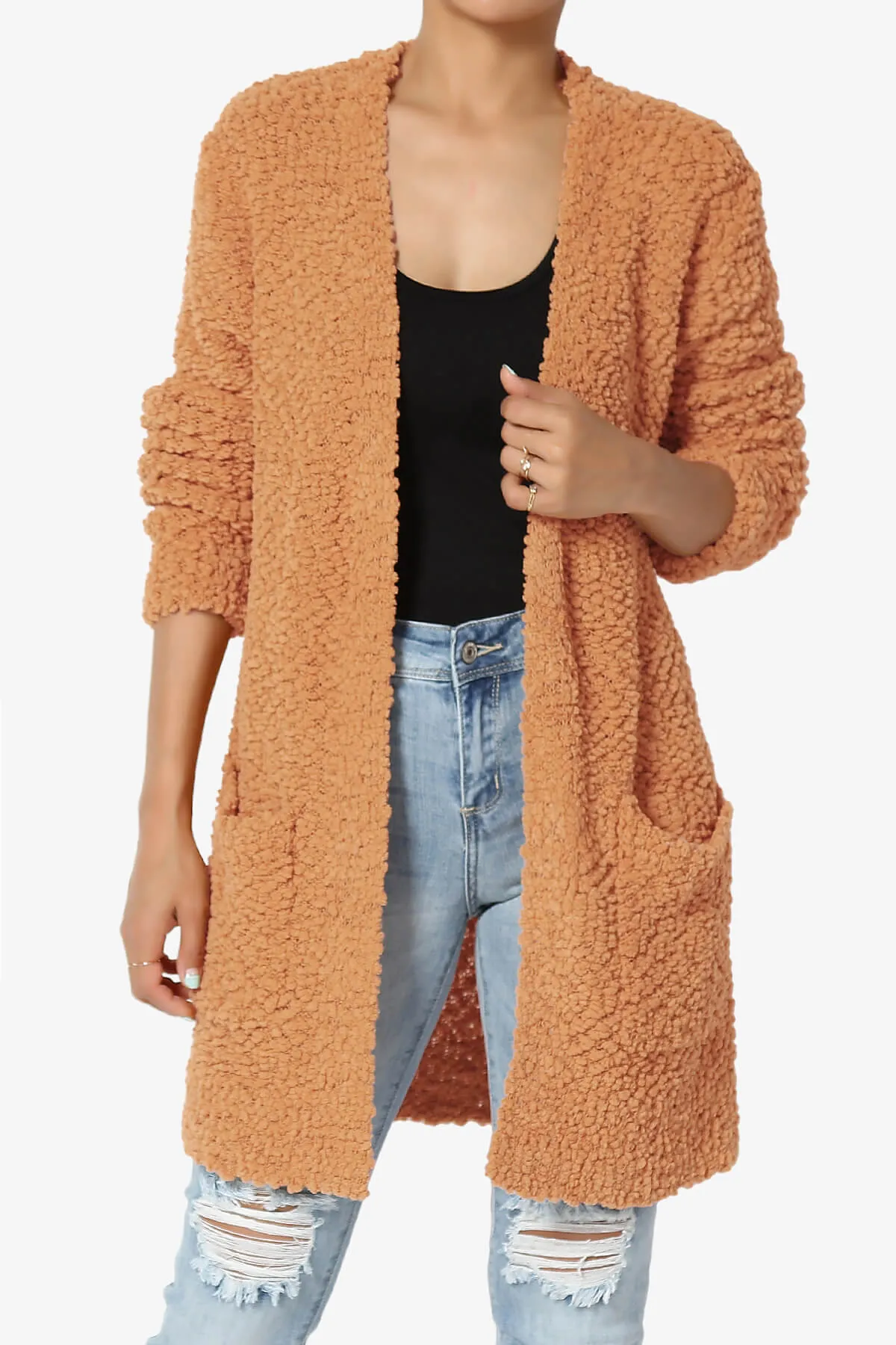 Barry Soft Popcorn Knit Sweater Cardigan PLUS