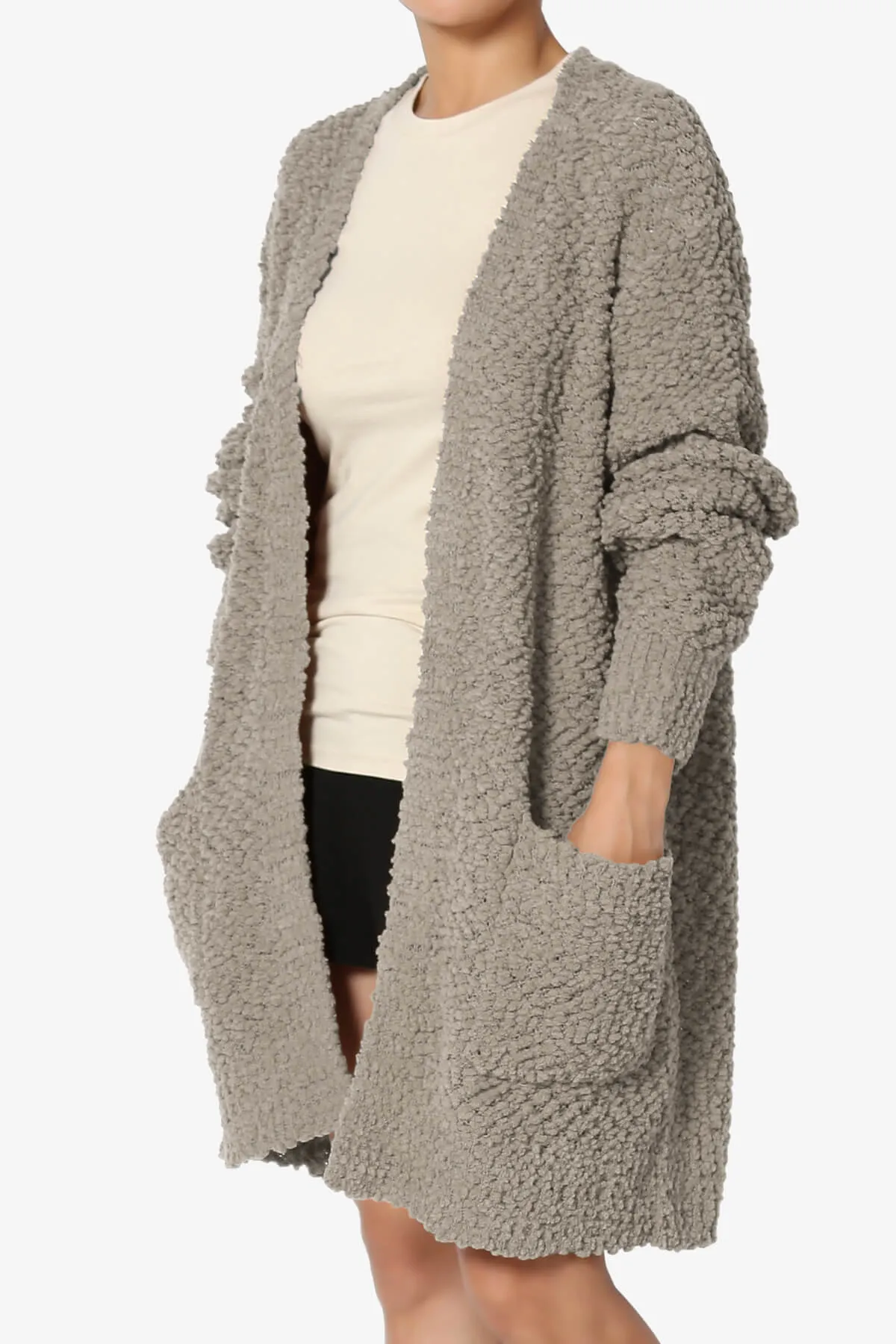 Barry Soft Popcorn Knit Sweater Cardigan PLUS