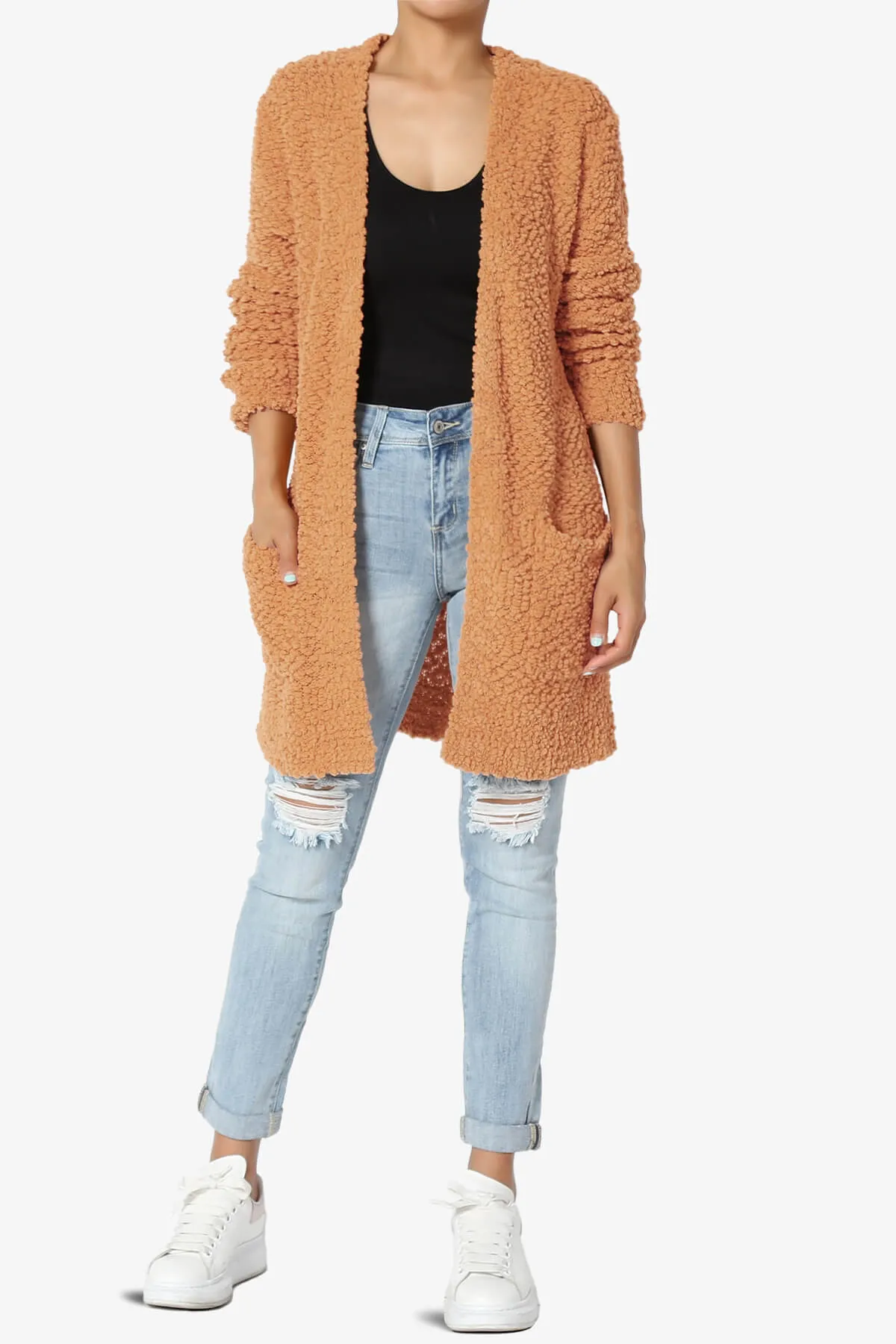 Barry Soft Popcorn Knit Sweater Cardigan PLUS