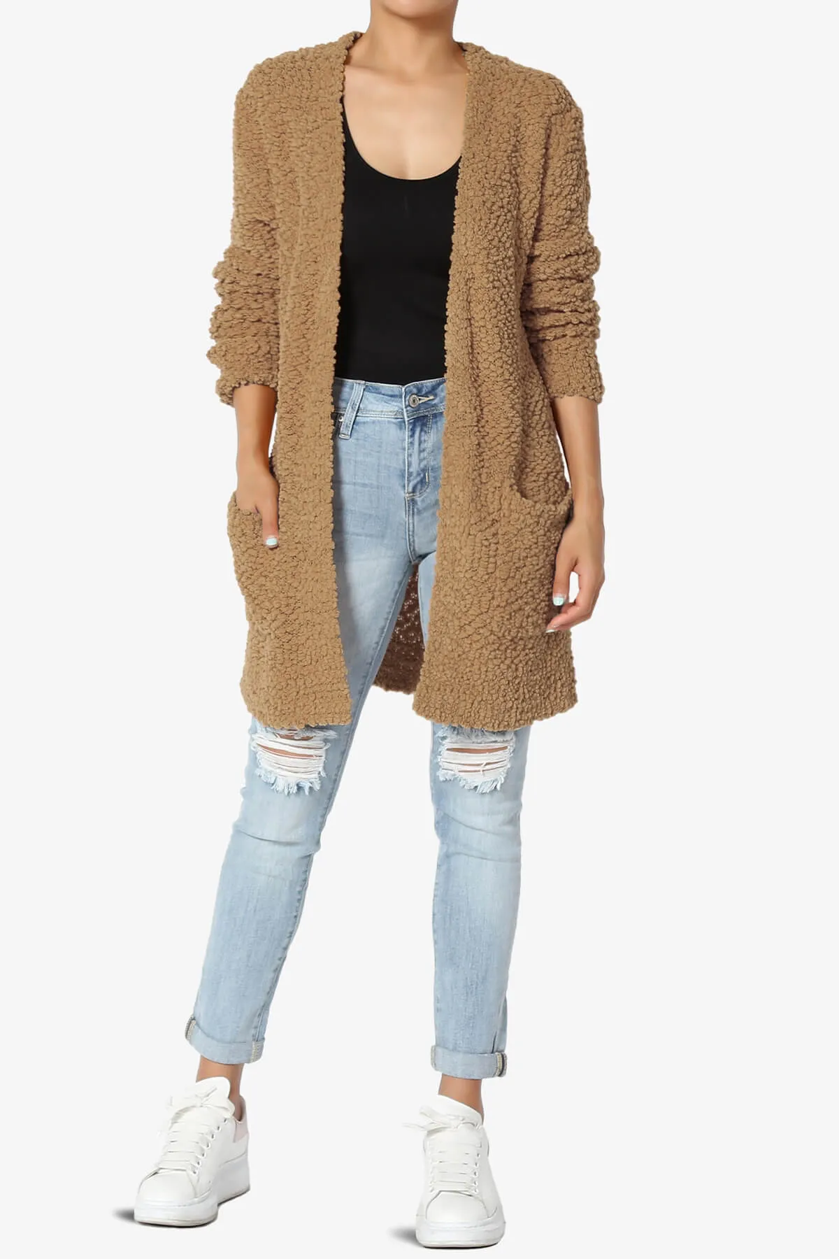 Barry Soft Popcorn Knit Sweater Cardigan PLUS