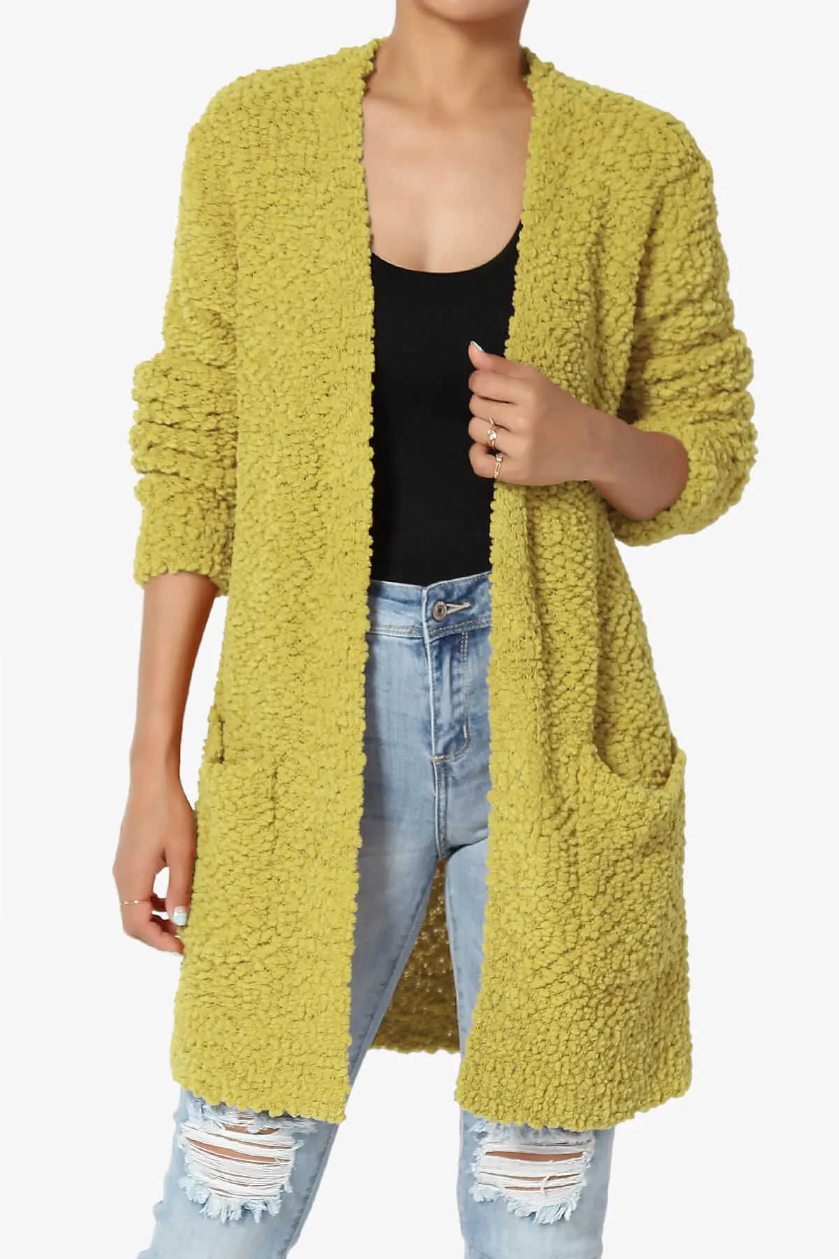 Barry Soft Popcorn Knit Sweater Cardigan PLUS