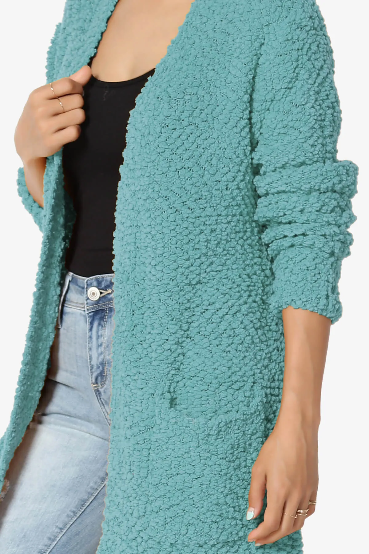 Barry Soft Popcorn Knit Sweater Cardigan PLUS