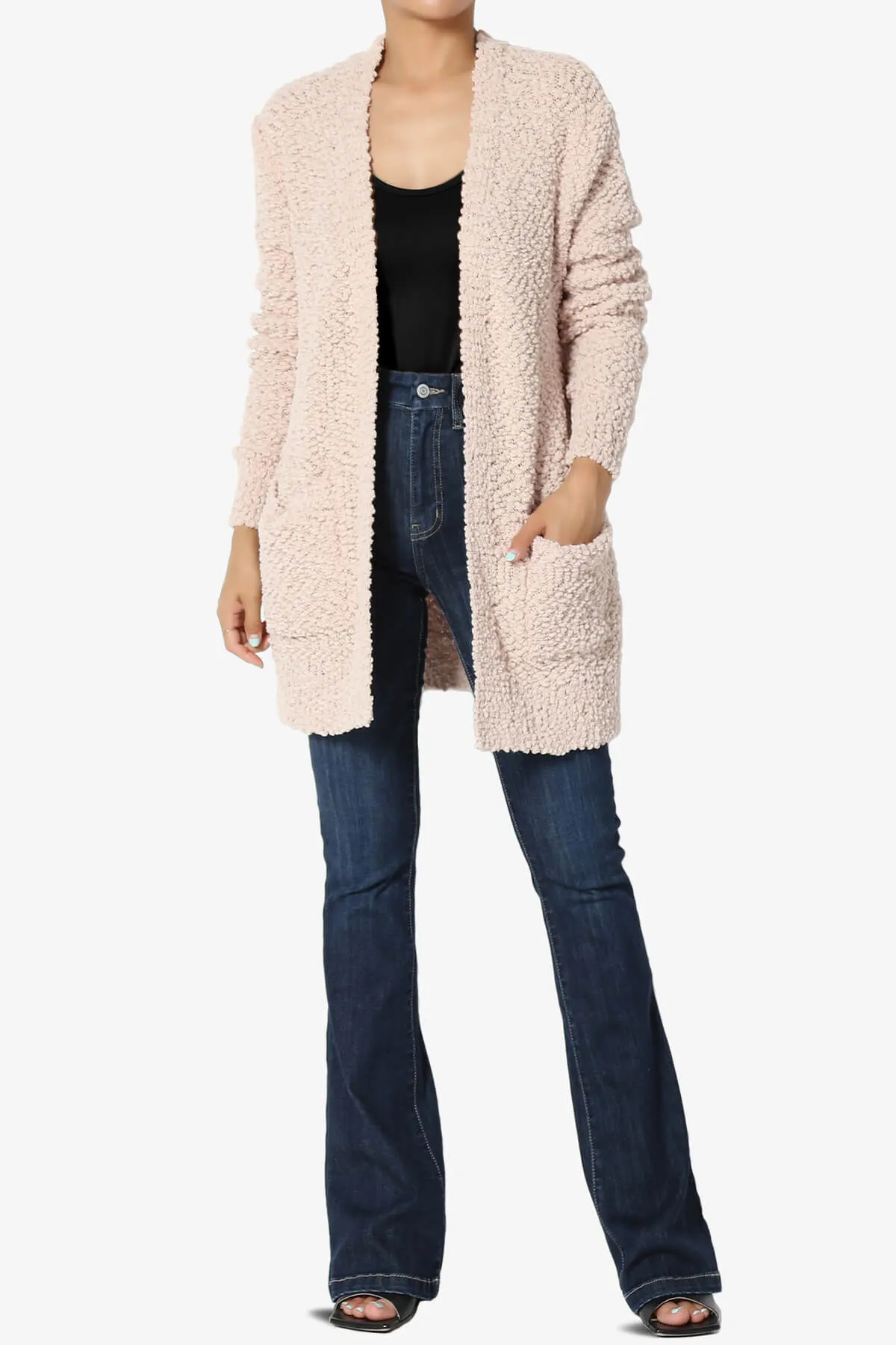 Barry Soft Popcorn Knit Sweater Cardigan PLUS