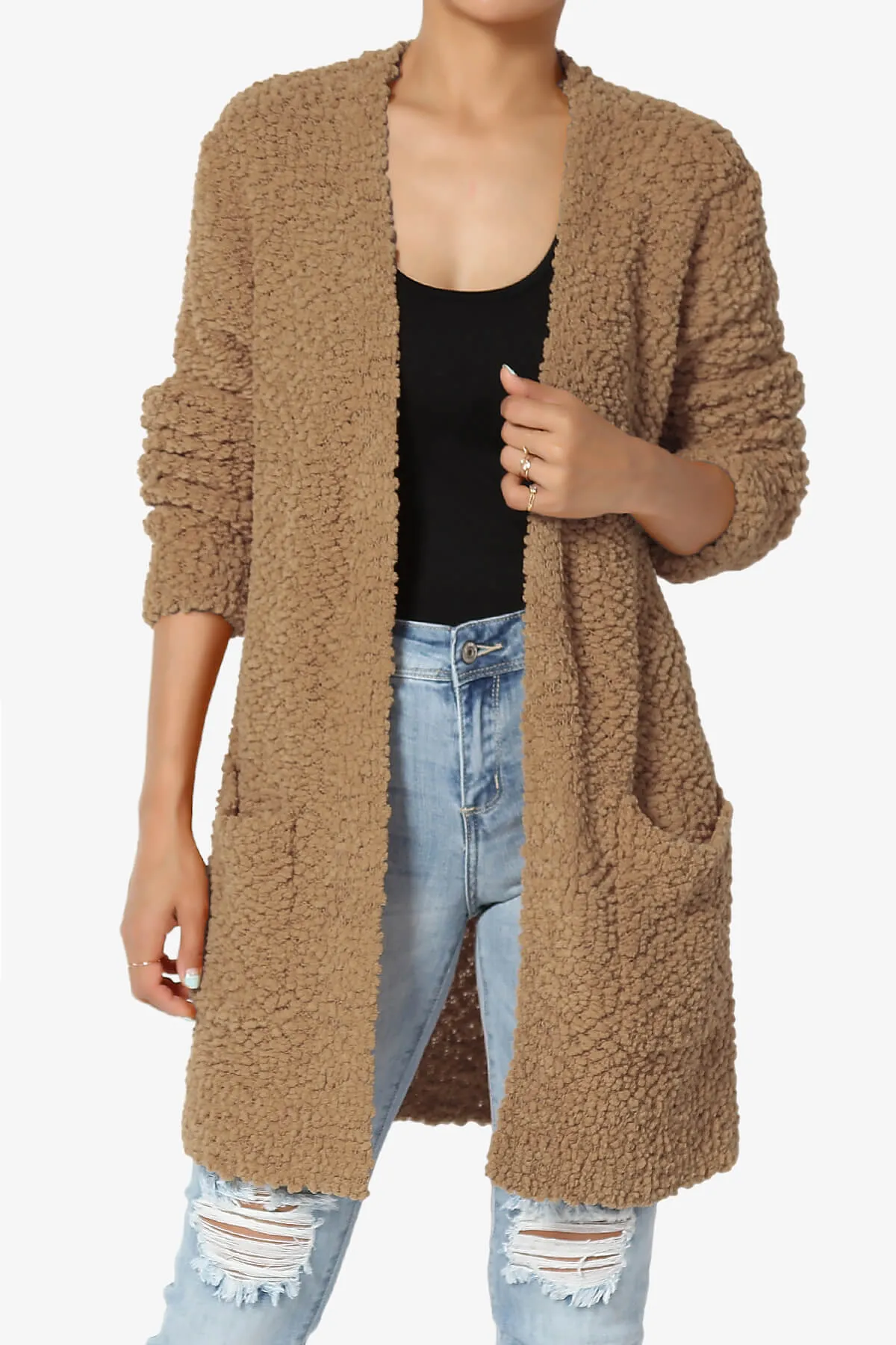 Barry Soft Popcorn Knit Sweater Cardigan PLUS