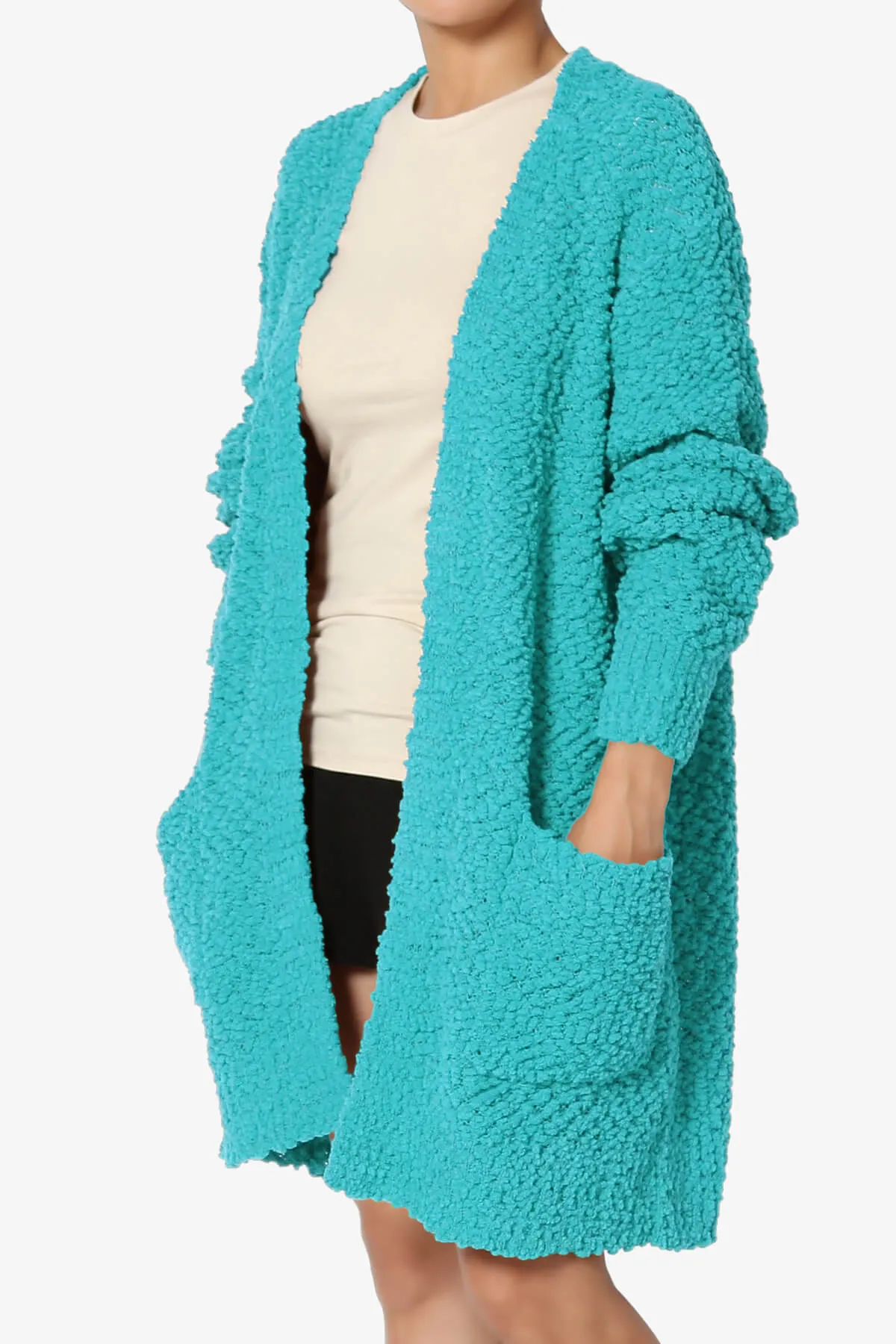 Barry Soft Popcorn Knit Sweater Cardigan PLUS