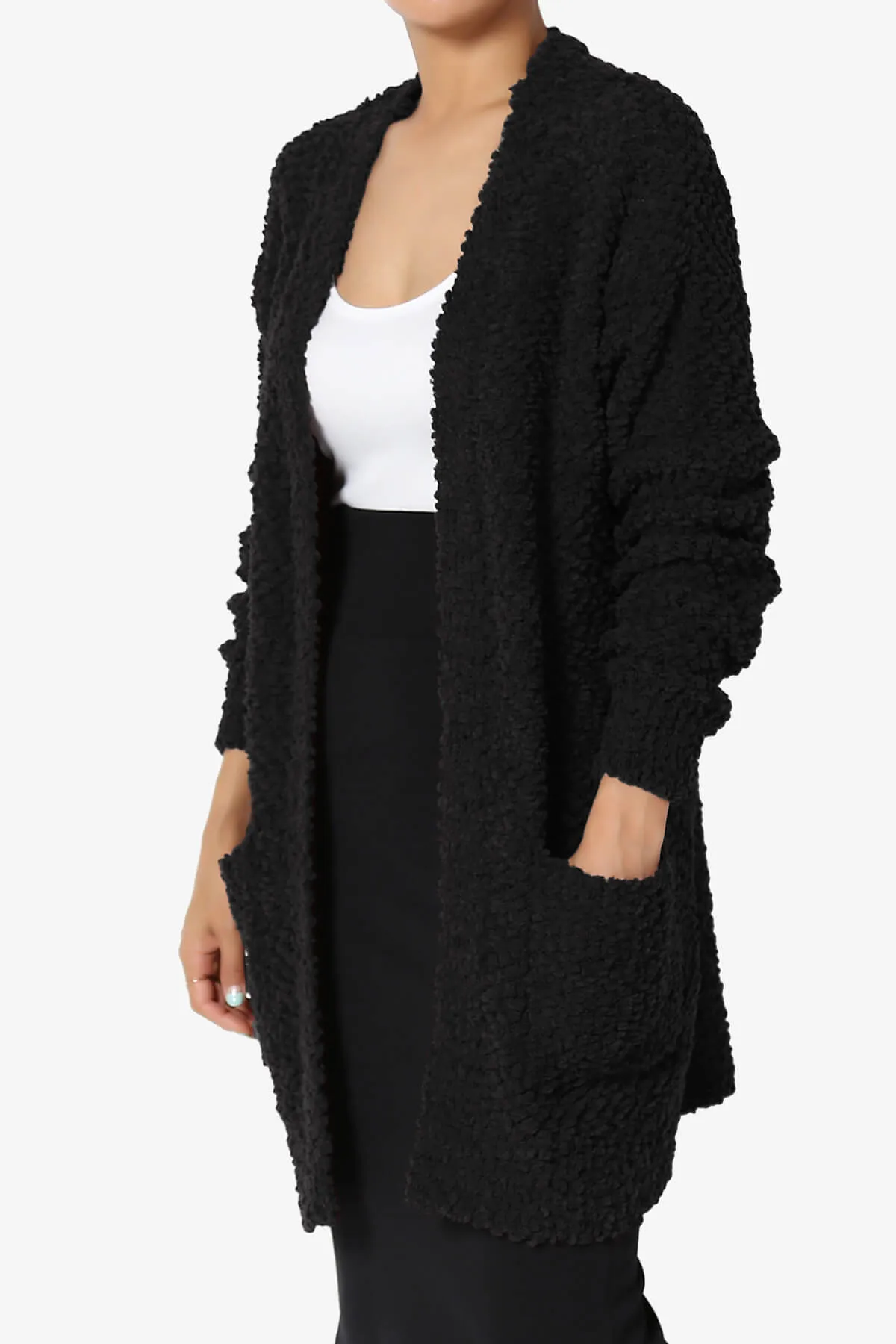 Barry Soft Popcorn Knit Sweater Cardigan PLUS