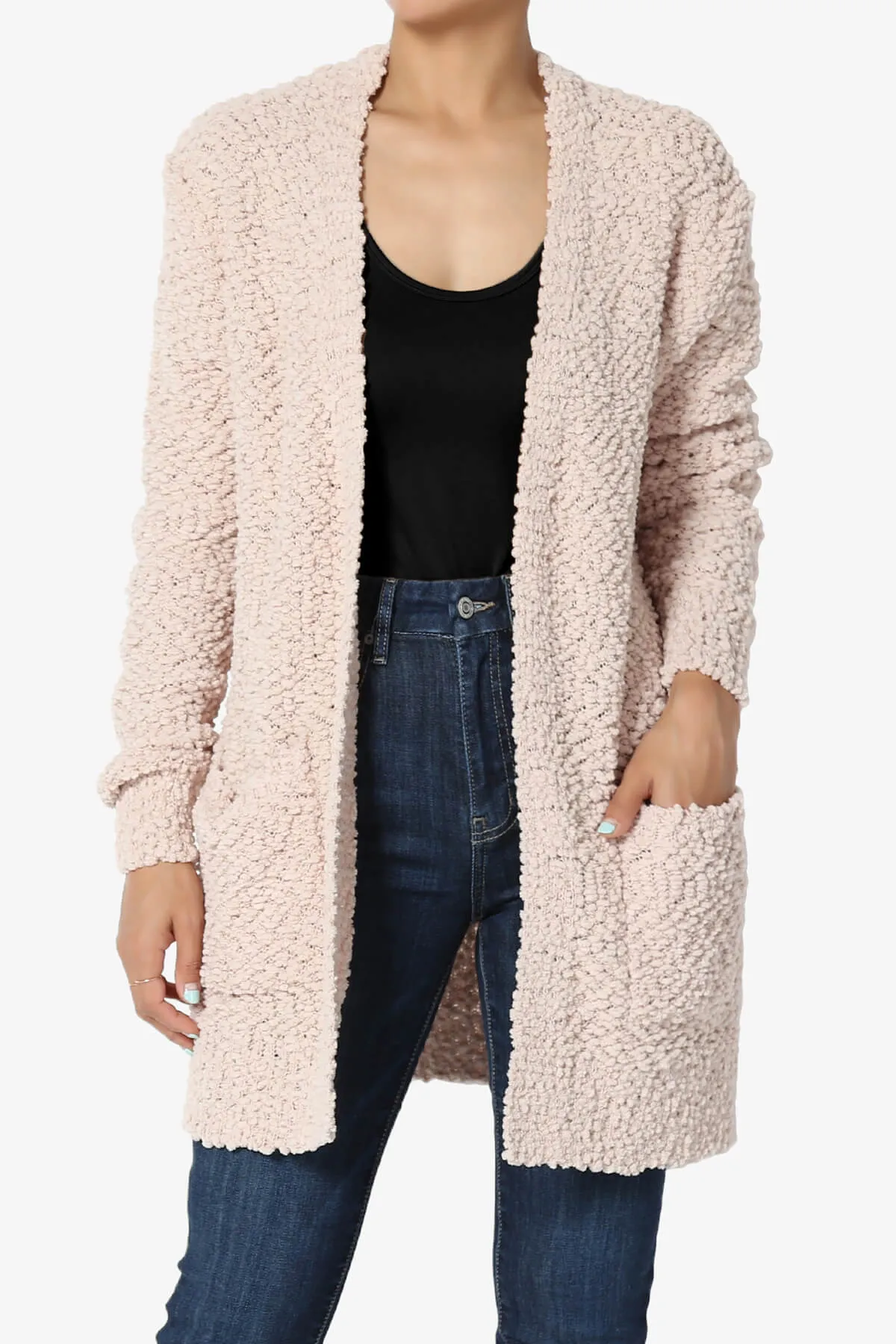 Barry Soft Popcorn Knit Sweater Cardigan PLUS