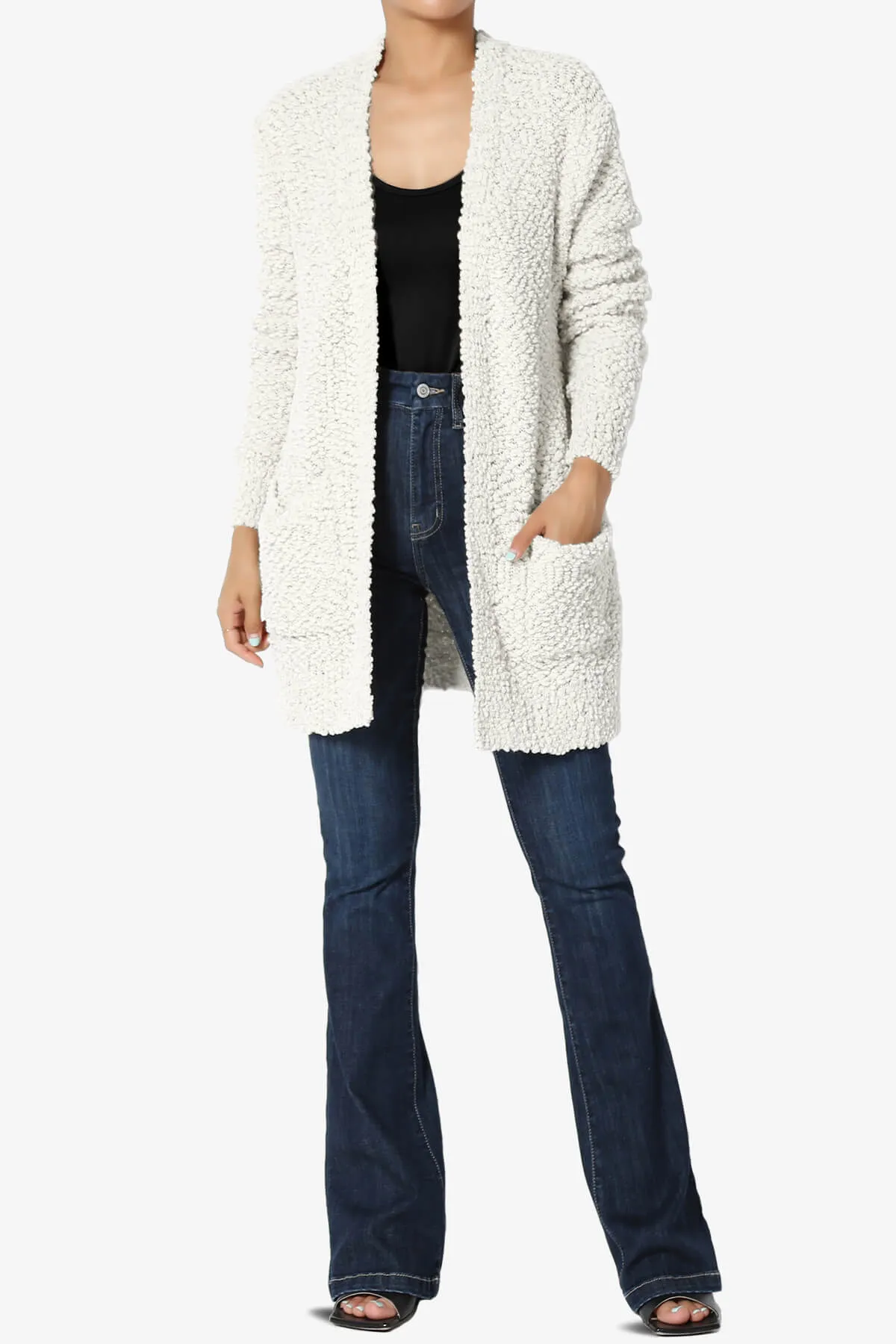 Barry Soft Popcorn Knit Sweater Cardigan PLUS