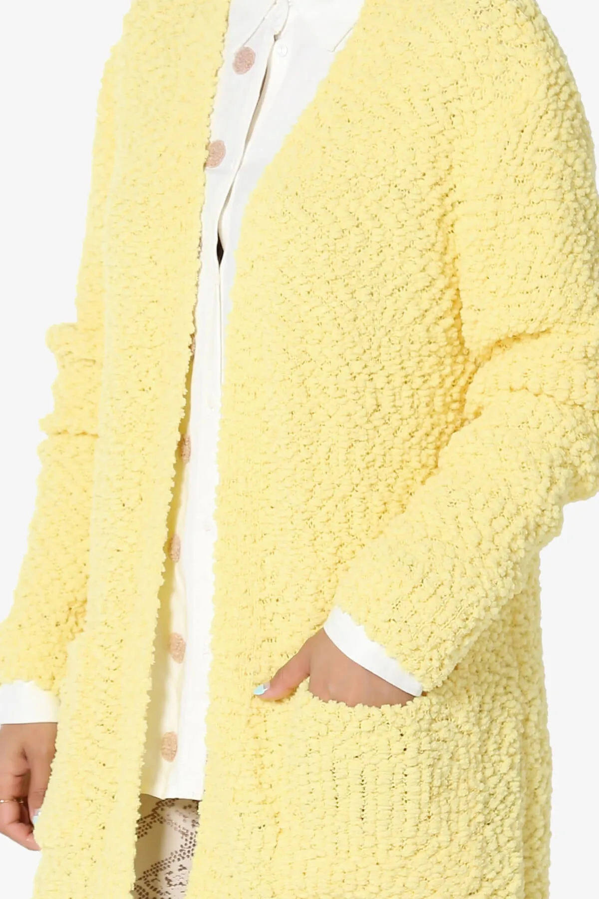 Barry Soft Popcorn Knit Sweater Cardigan PLUS