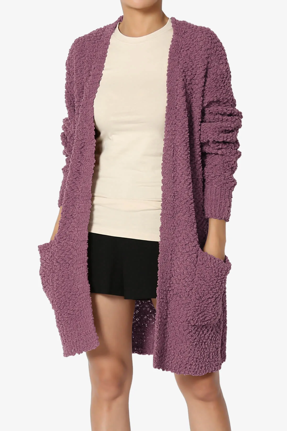 Barry Soft Popcorn Knit Sweater Cardigan PLUS