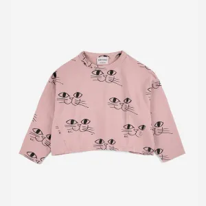 Bobo Choses Smiling cat cropped sweatshirt