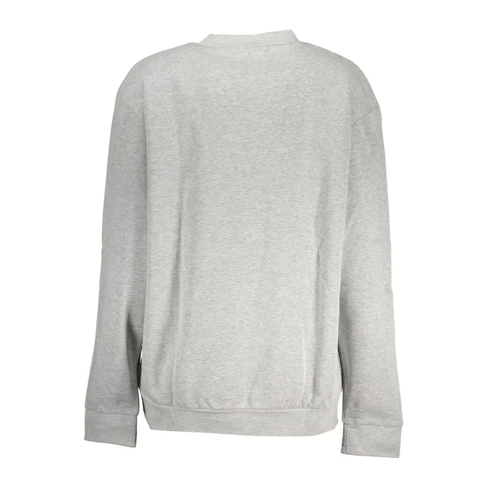 Cavalli Class Chic Gray Crew Neck Fleece Sweatshirt