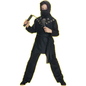 Childrens Black Ninja Costume Large