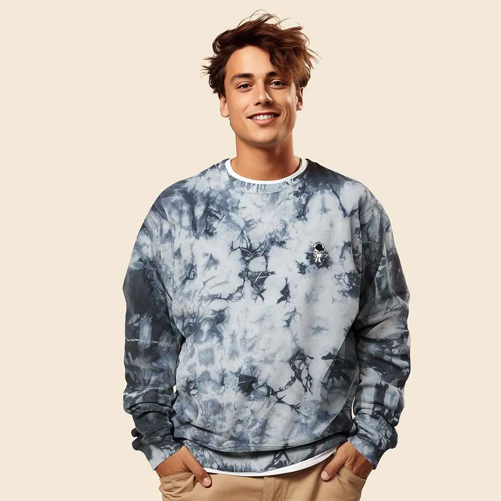 Dalix Astronaut Tie Dye Crewneck Sweatshirt