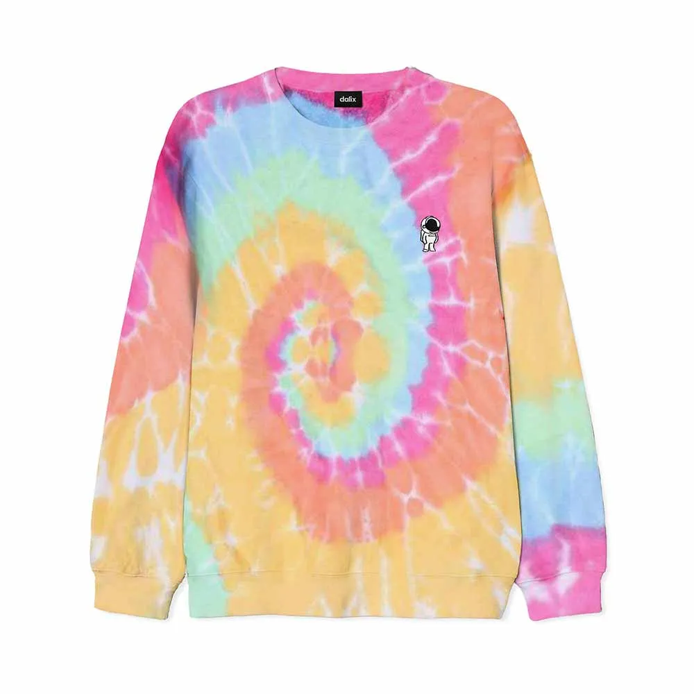 Dalix Astronaut Tie Dye Crewneck Sweatshirt