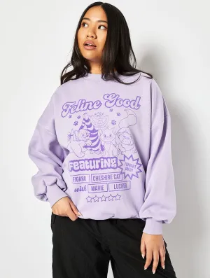 Disney Aristocats Oversized Sweatshirt in Purple