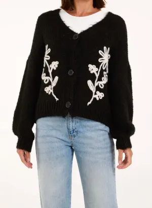 Embroidered Flower Design Cardigan (2 Colours)